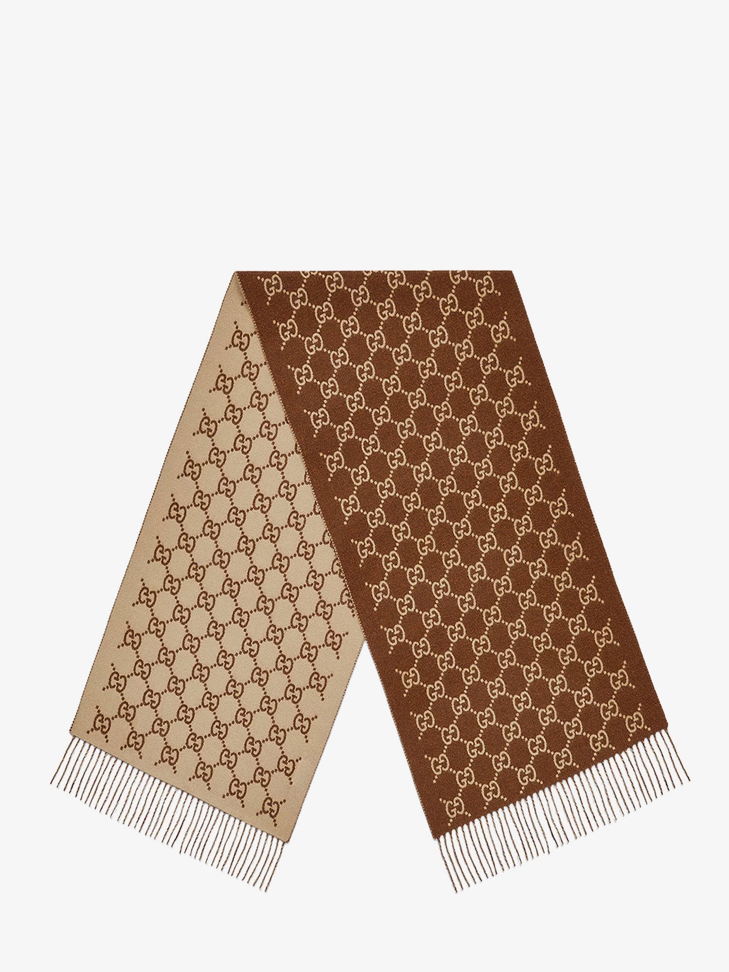 Gucci Men Cashmere Scarf With Gg Print GUCCI