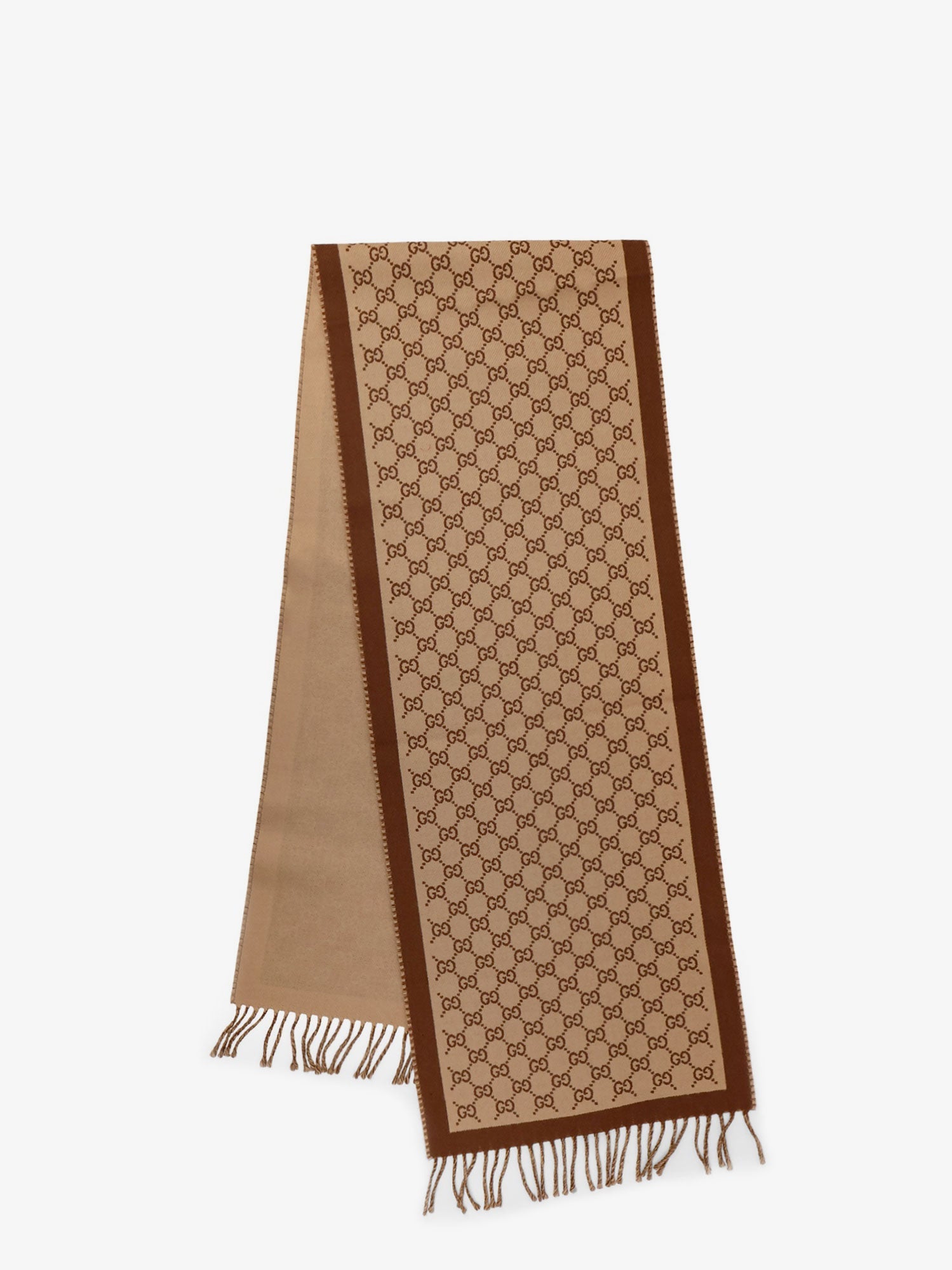 Gucci Women Wool Scarf With Gg Motif GUCCI