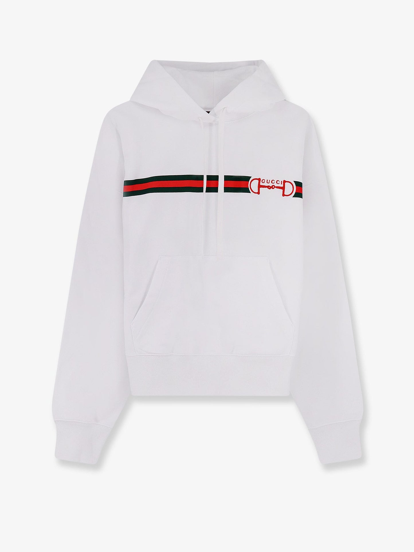 Gucci Women Cotton Sweatshirt With Embroidered Horsebit On The Front GUCCI