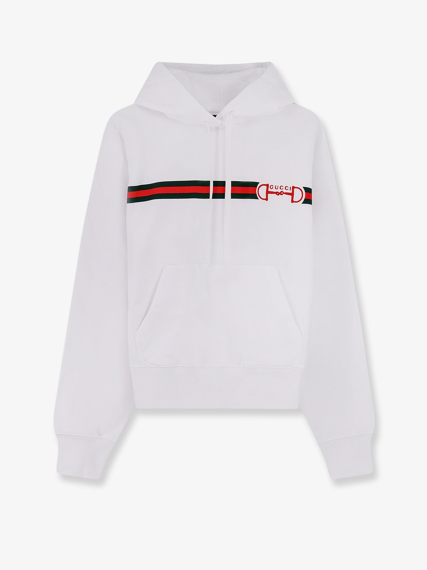 Gucci Women Cotton Sweatshirt With Embroidered Horsebit On The Front GUCCI