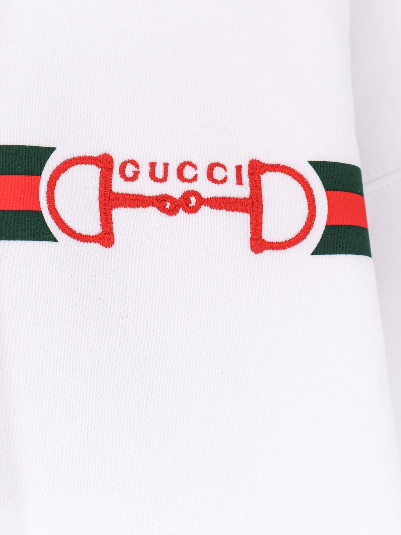 Gucci Women Cotton Sweatshirt With Embroidered Horsebit On The Front GUCCI