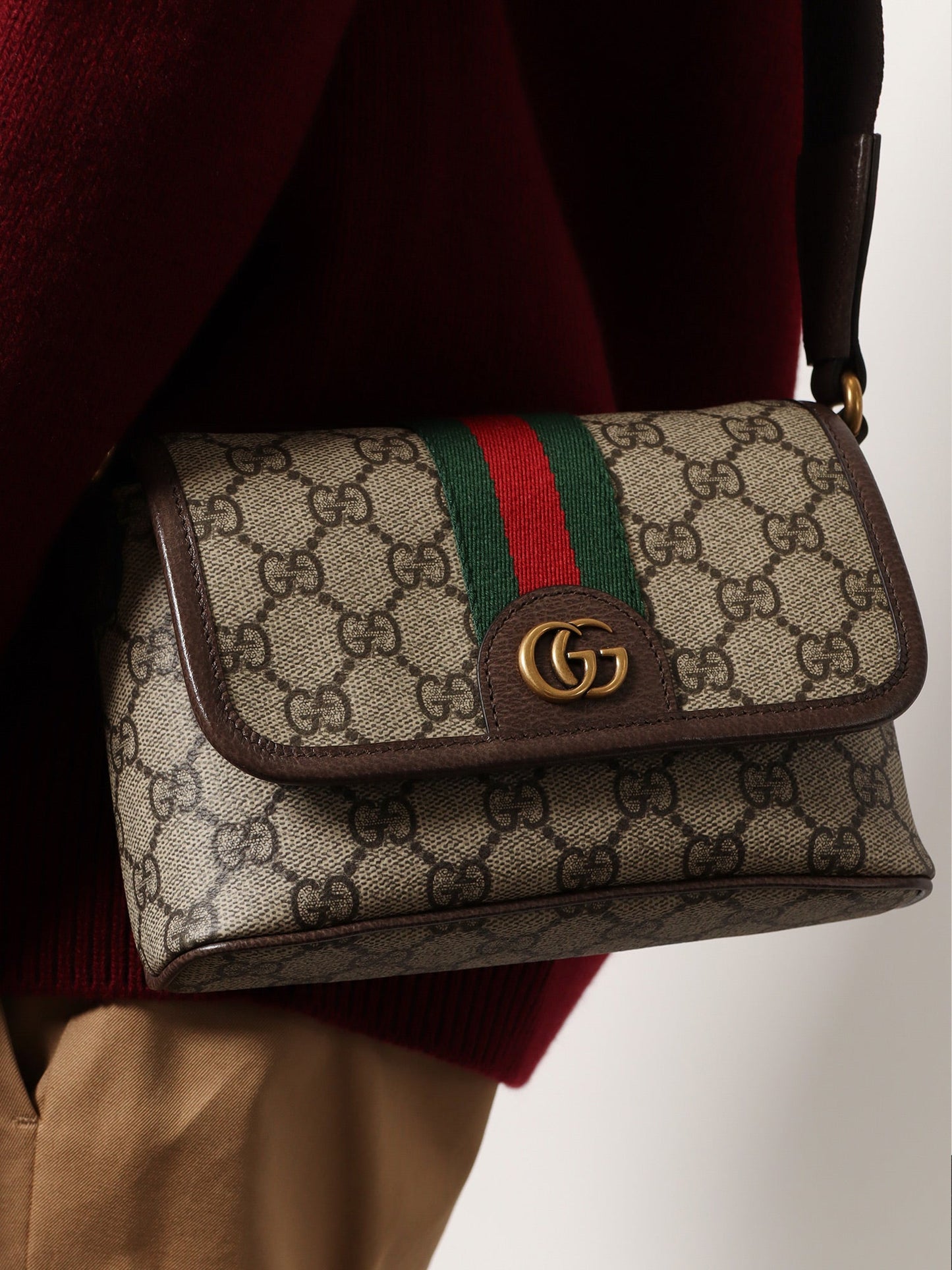 Gucci Men Mini Ophidia Gg Fabric Crossbody Bag GUCCI
