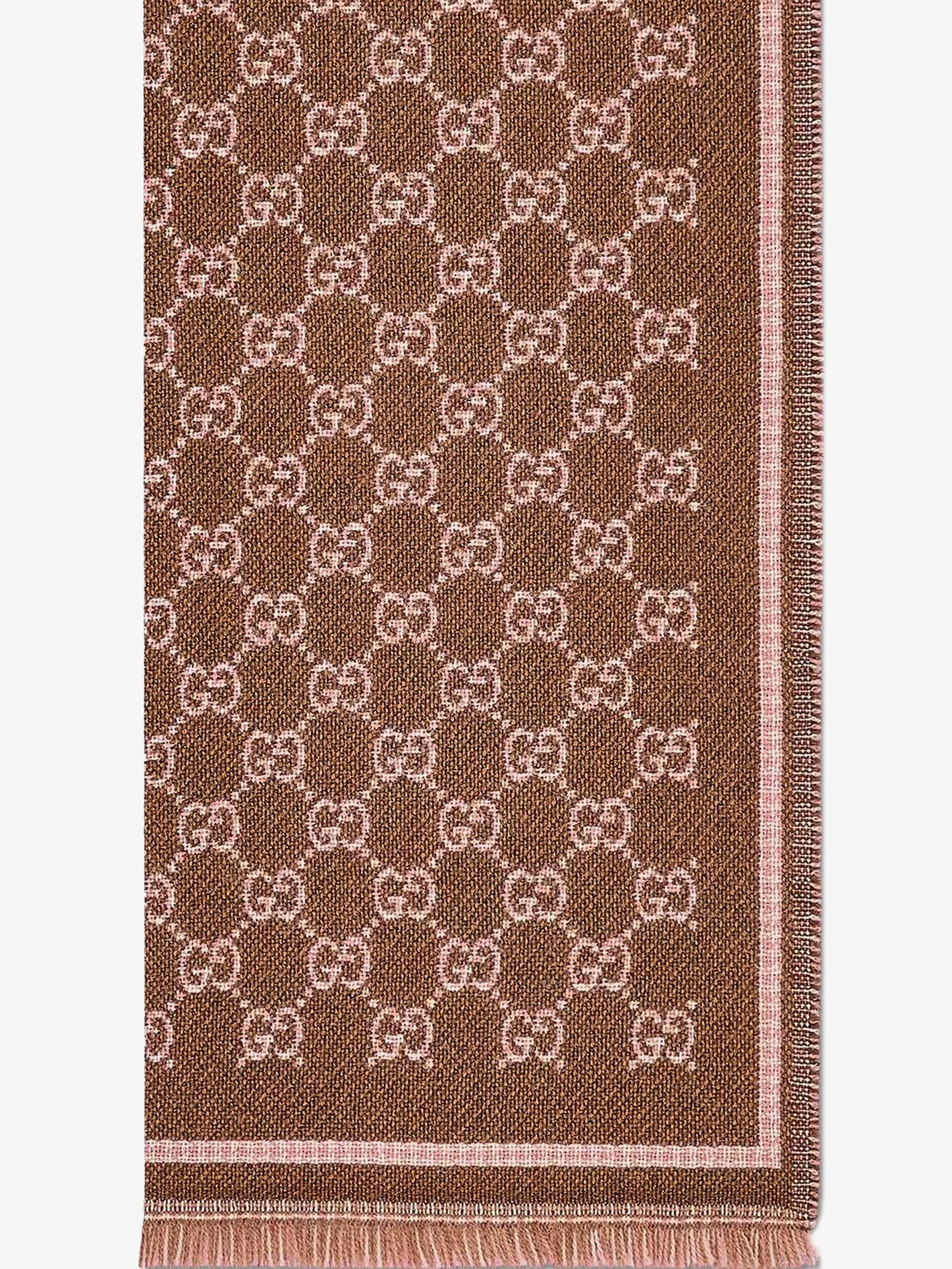 Gucci Women Wool Scarf With Gg Motif GUCCI