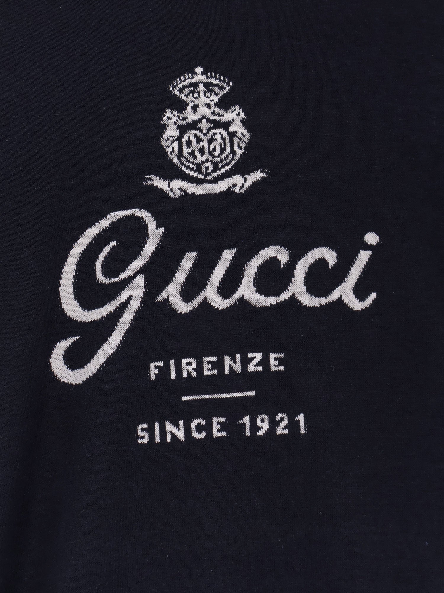 Gucci Men Silk And Linen Sweater With Gucci Firenze Since 1921 Inlay GUCCI