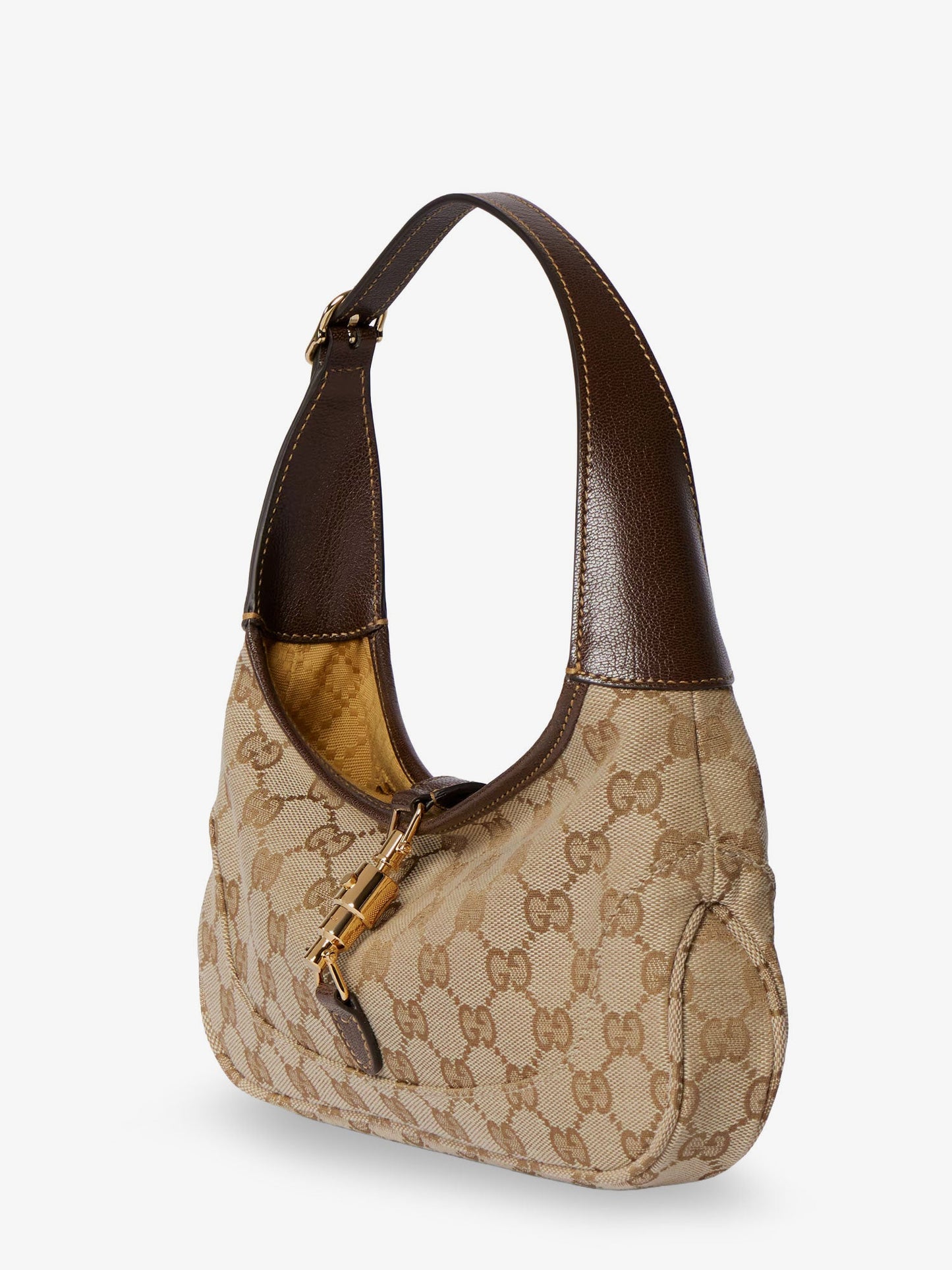 Gucci Women Jackie Slim Gg Fabric And Leather Shoulder Bag GUCCI