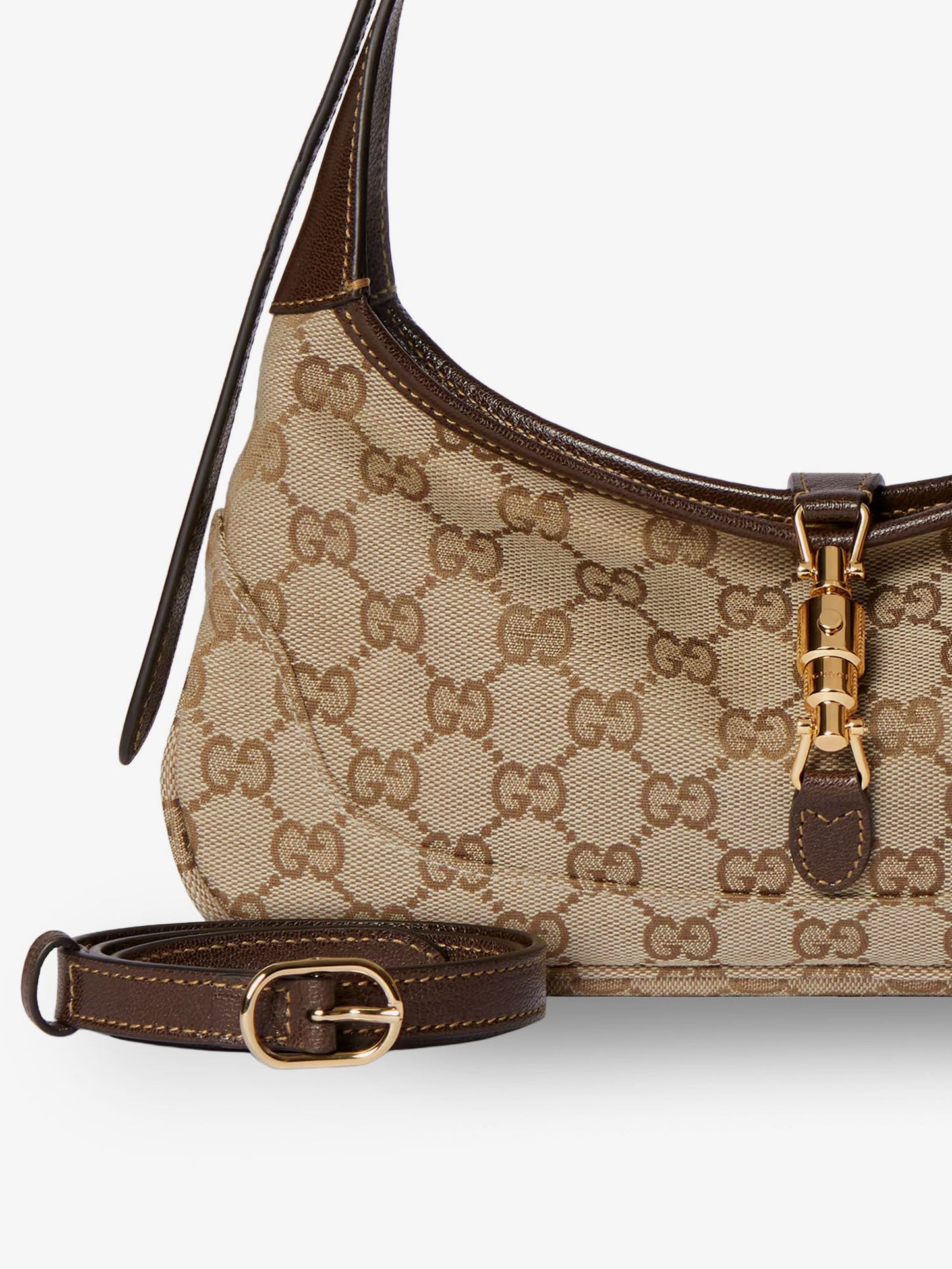 Gucci Women Jackie Slim Gg Fabric And Leather Shoulder Bag GUCCI