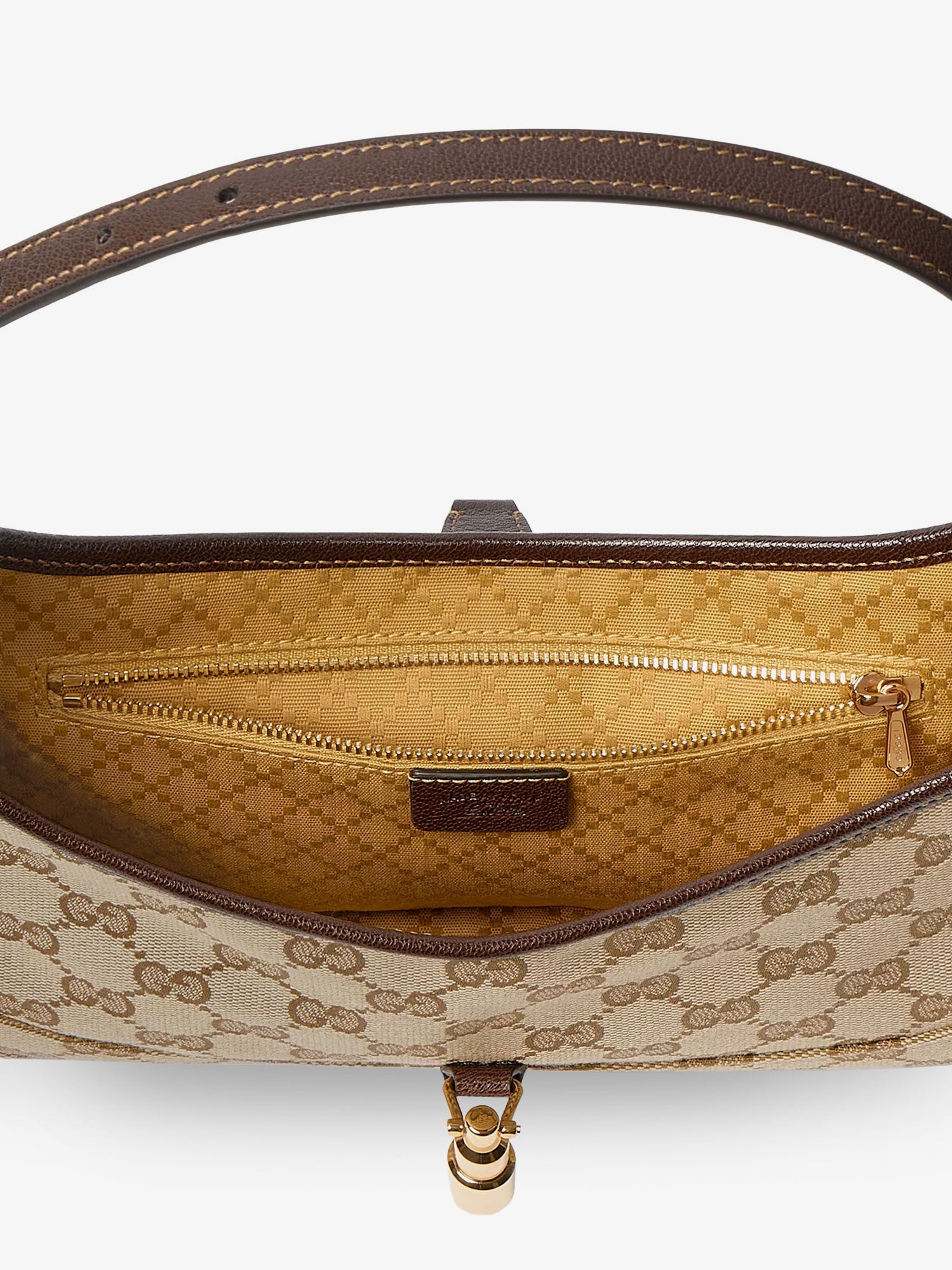 Gucci Women Jackie Slim Gg Fabric And Leather Shoulder Bag GUCCI