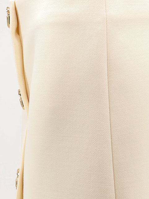Gucci Women Wool Crãªpe Skirt With Double G Button GUCCI