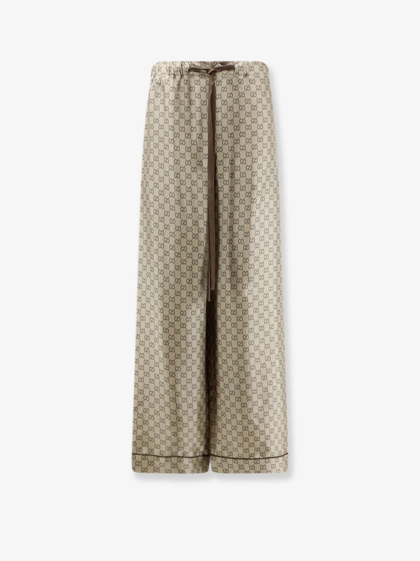 Gucci Women Silk Trousers With All-Over Gg Motif GUCCI