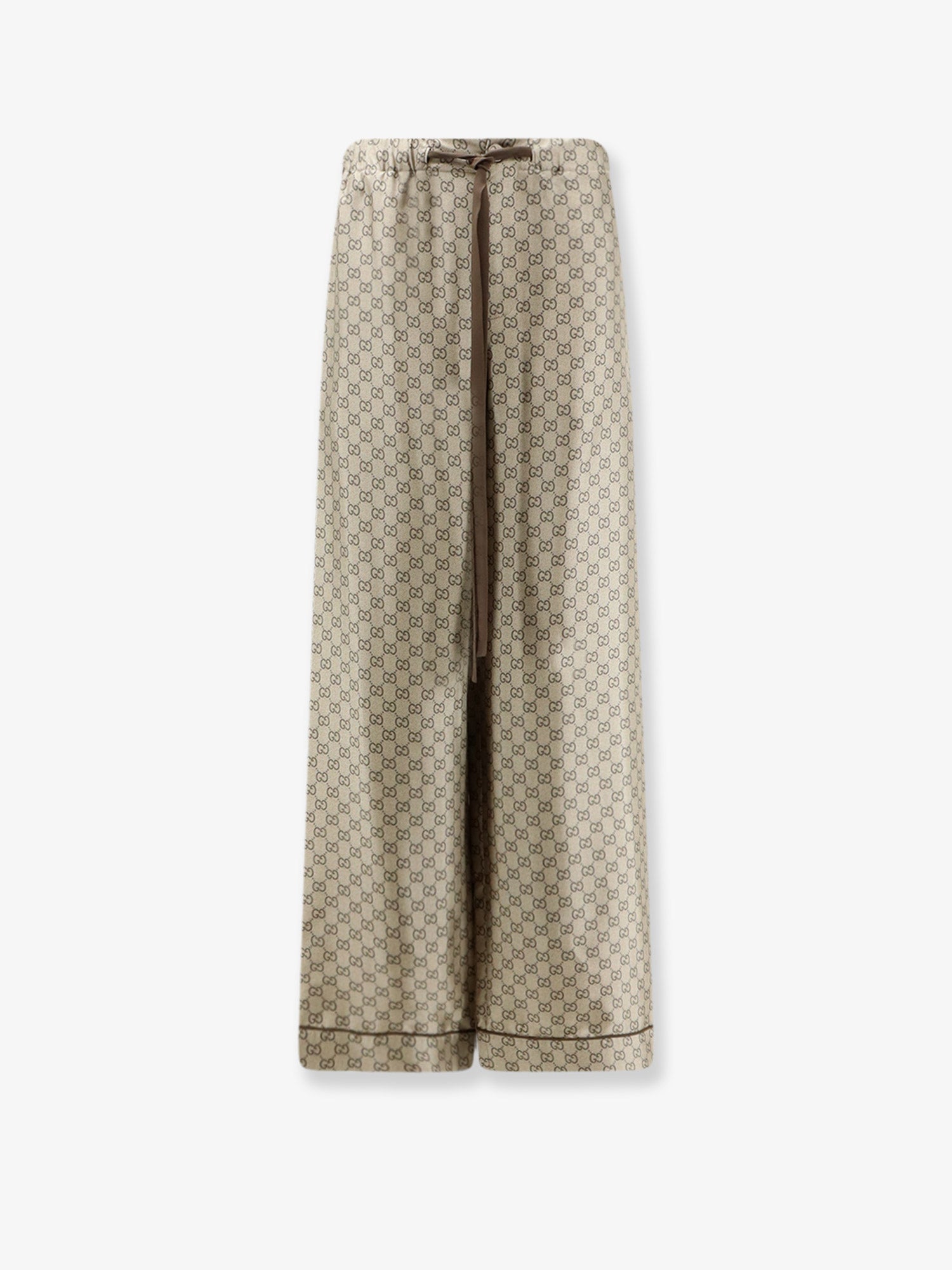 Gucci Women Silk Trousers With All-Over Gg Motif GUCCI