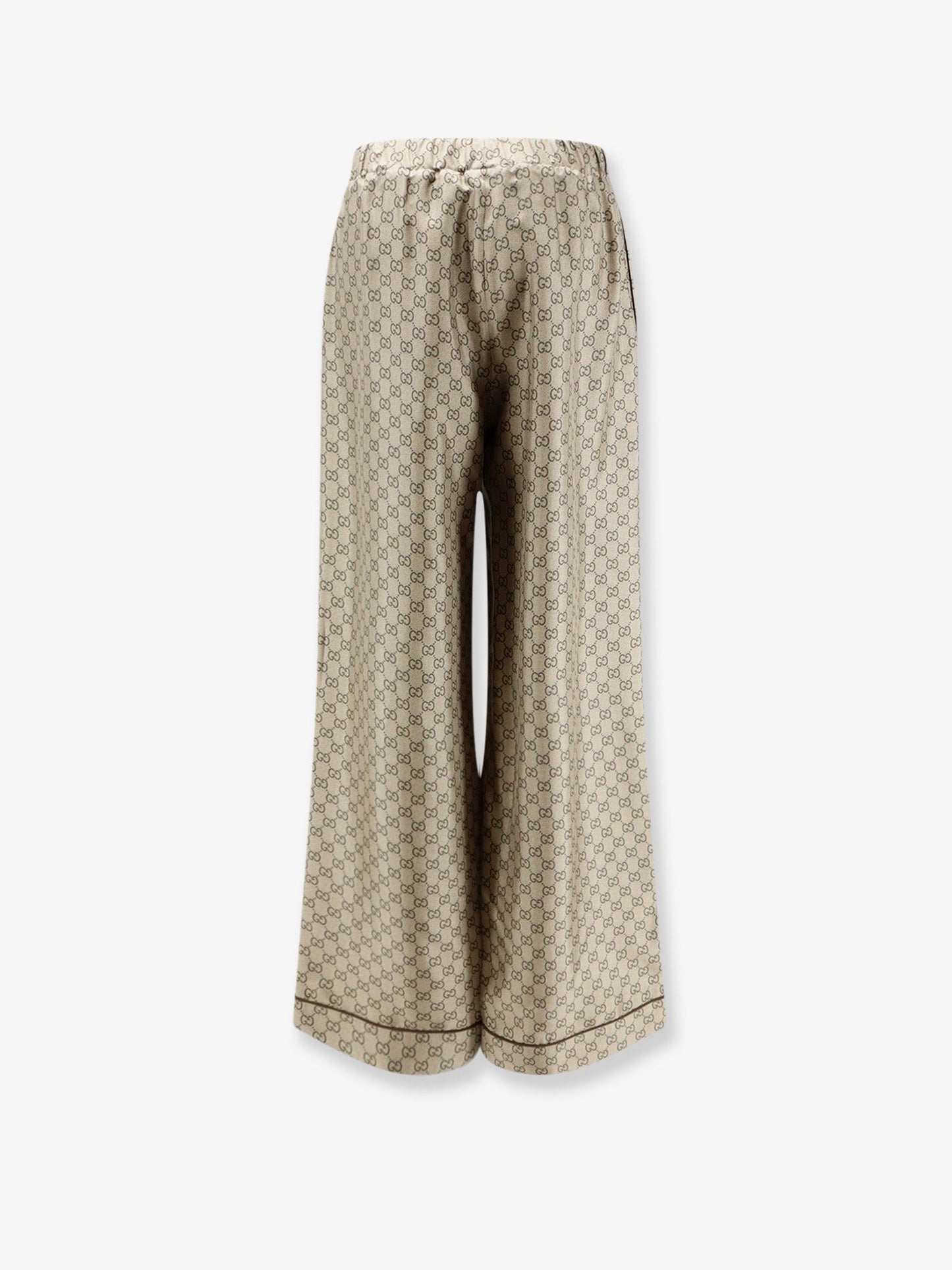 Gucci Women Silk Trousers With All-Over Gg Motif GUCCI