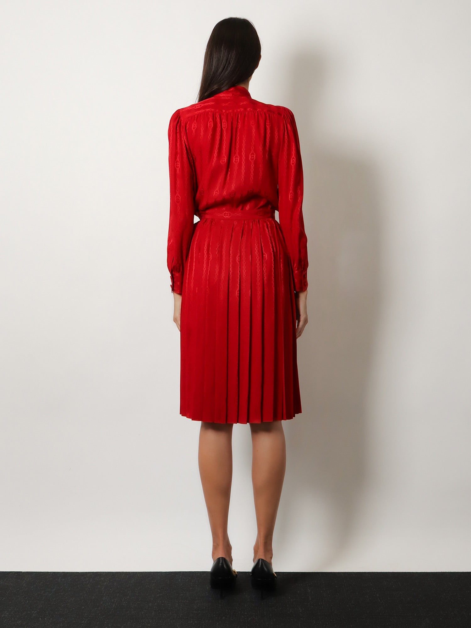 Gucci Women Pleated Silk Midi Skirt GUCCI