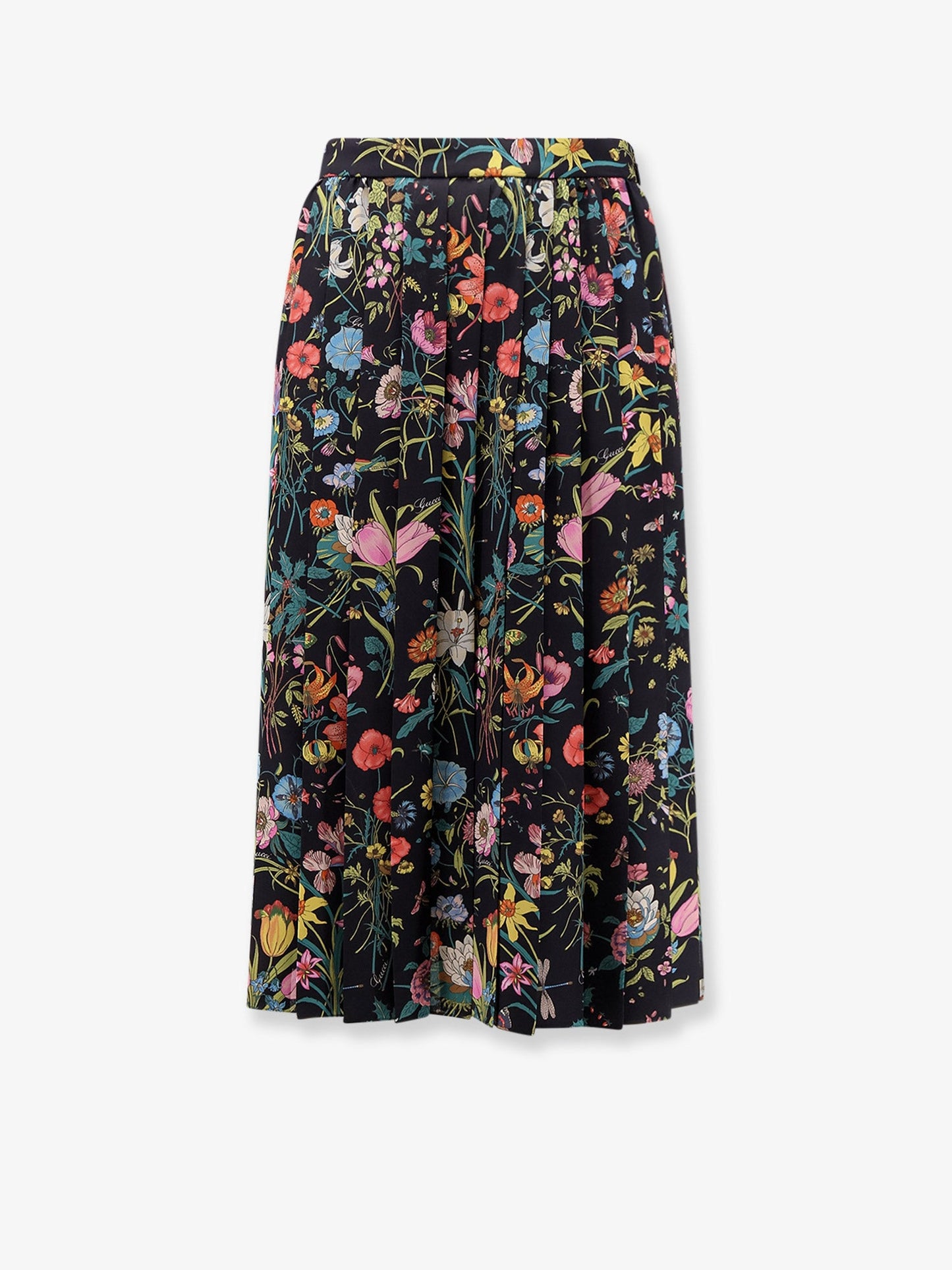 Gucci Women Silk Midi Skirt With Floral Print GUCCI