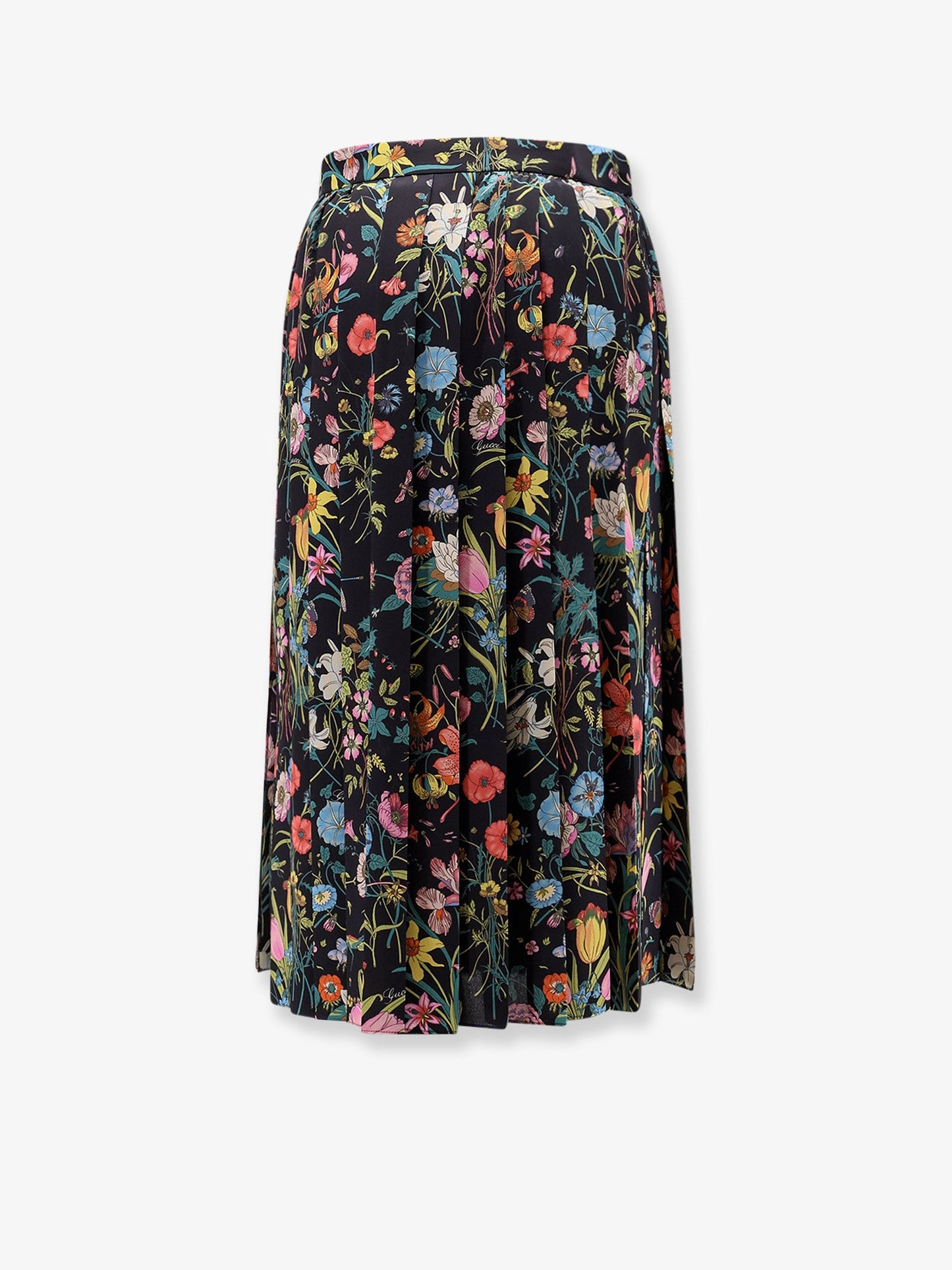 Gucci Women Silk Midi Skirt With Floral Print GUCCI