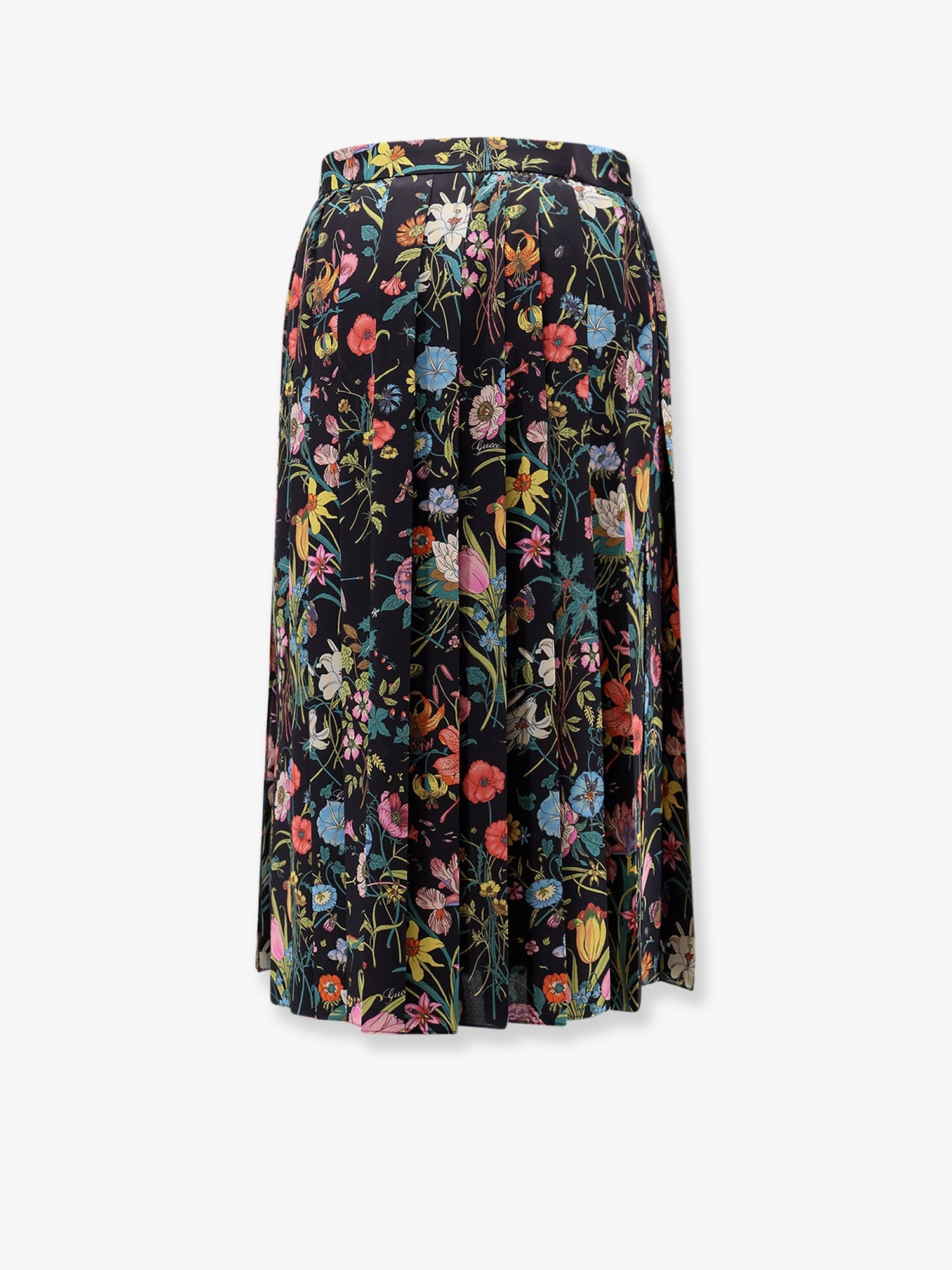 Gucci Women Silk Midi Skirt With Floral Print GUCCI