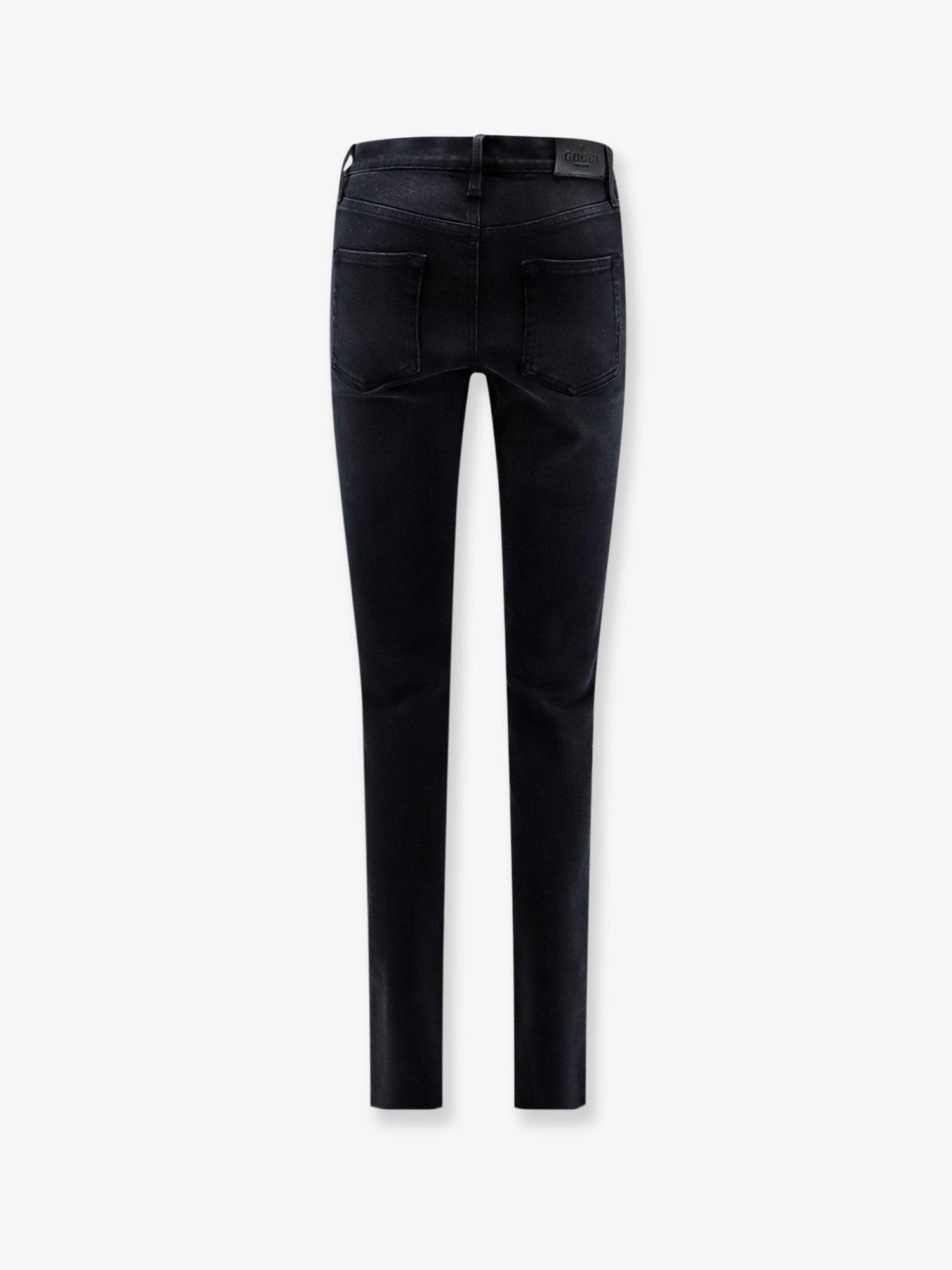 Gucci Women Slim Fit Black Denim Trousers GUCCI