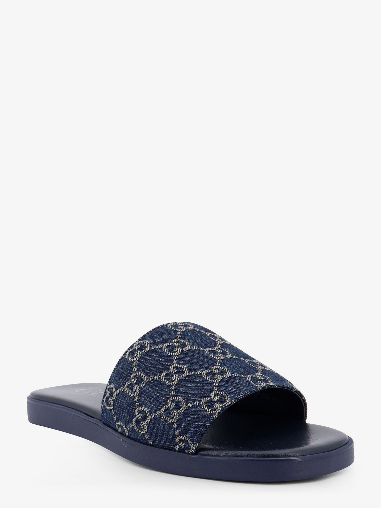 Gucci Men Denim Sandals With Gg Motif GUCCI