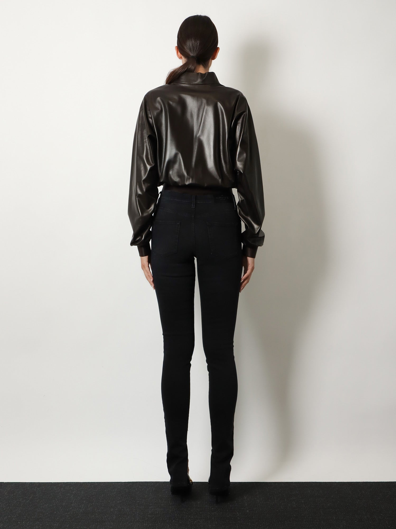 Gucci Women Soft Nappa Leather Bomber Jacket GUCCI
