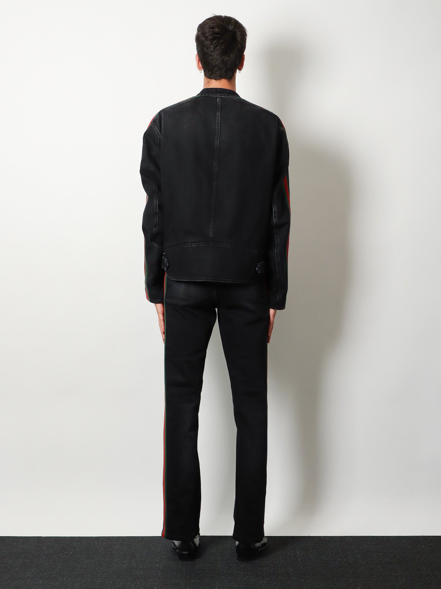 Gucci Men Black Denim Jacket Certified Cotton Jacket With A Faded Effect GUCCI