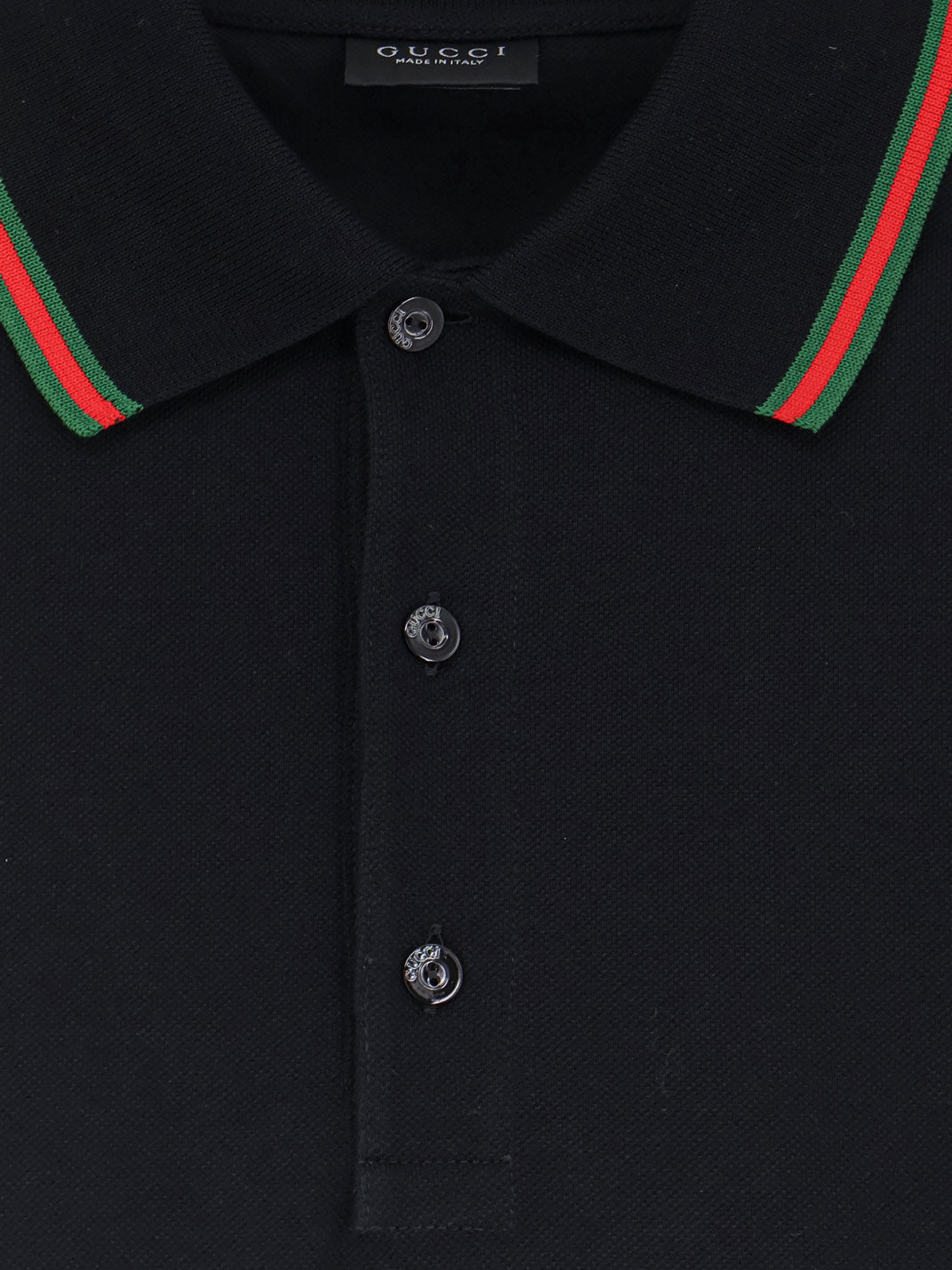 Gucci Men Cotton Polo Shirt With Nastro Web Detail On The Collar GUCCI