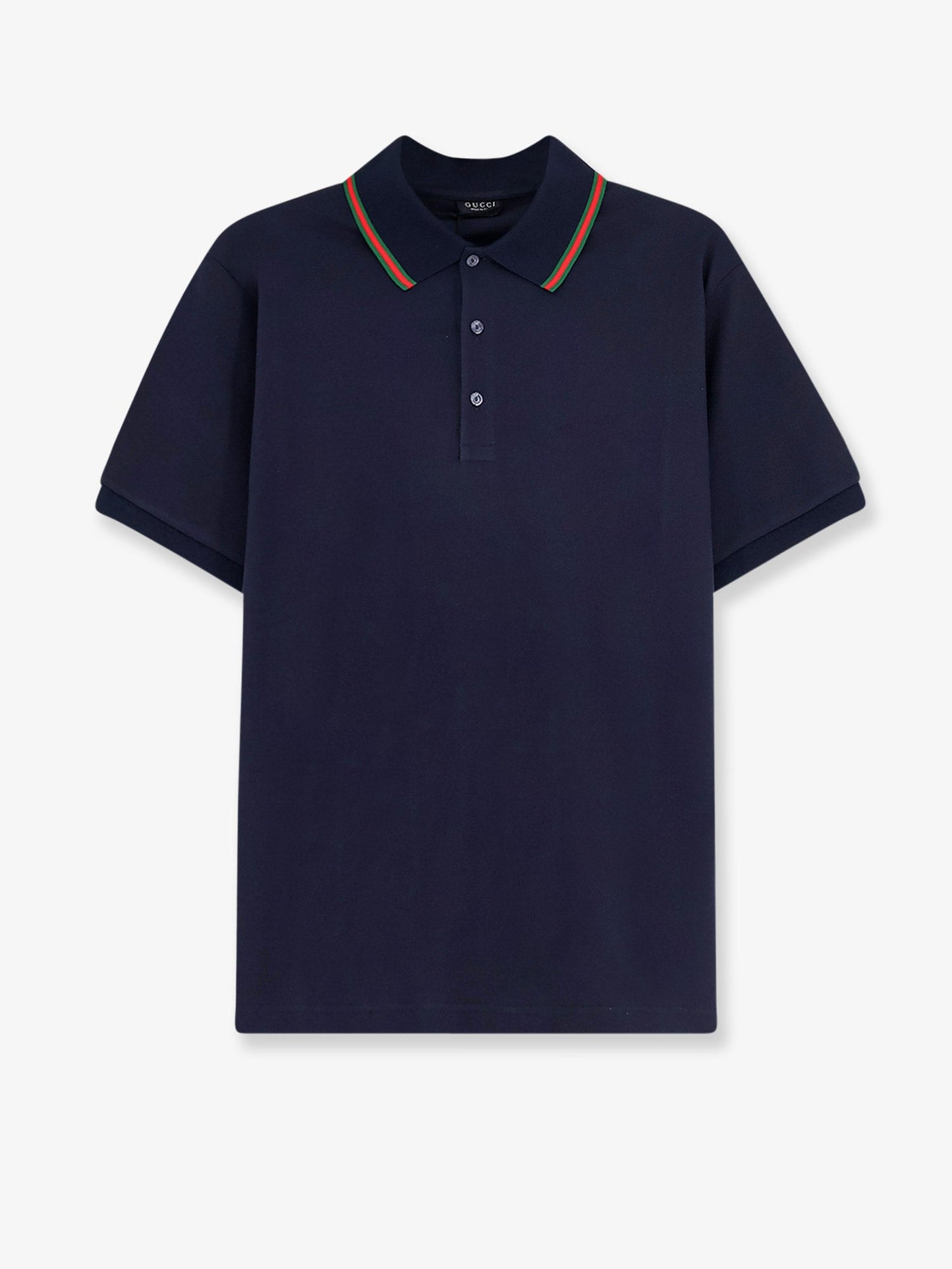 Gucci Men Cotton Polo With Nastro Web Detail On The Collar GUCCI