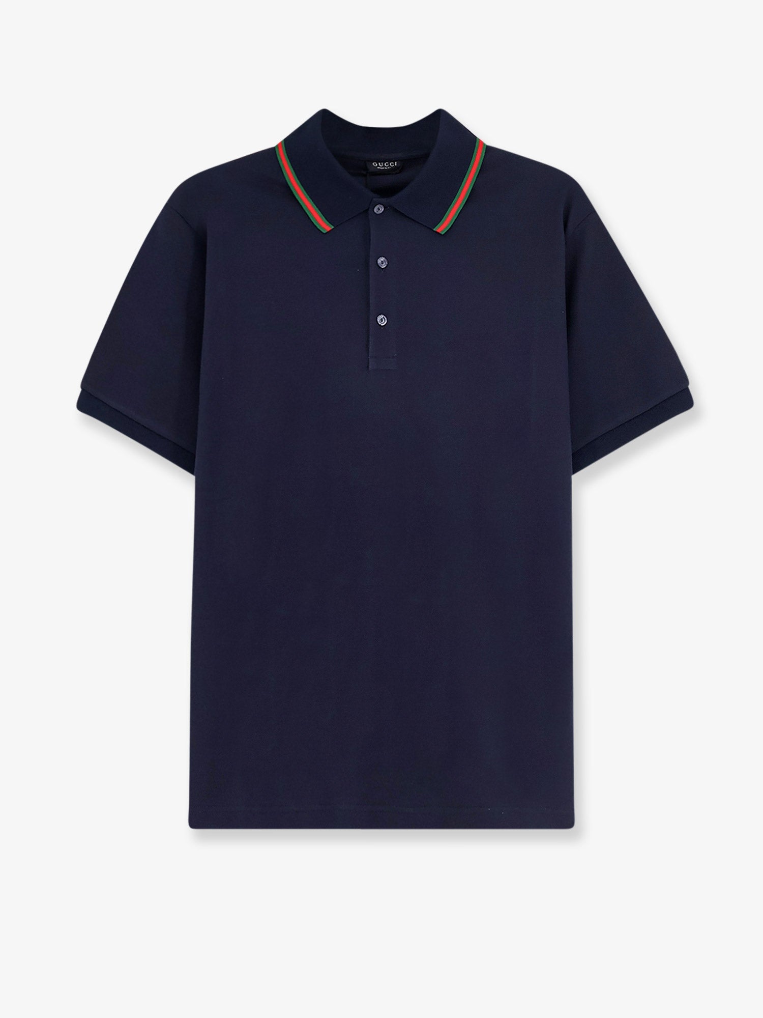 Gucci Men Cotton Polo With Nastro Web Detail On The Collar GUCCI