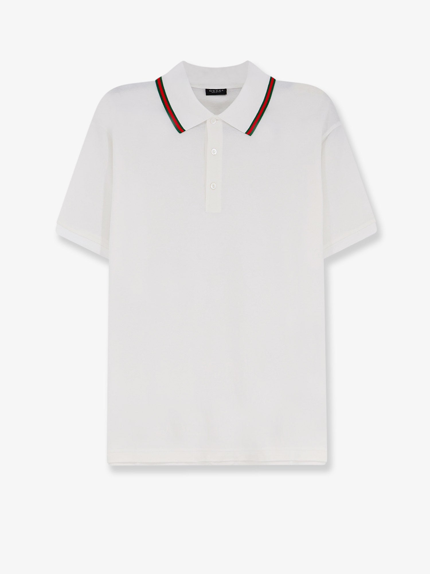 Gucci Men Cotton Polo Shirt With Nastro Web Detail On The Collar GUCCI
