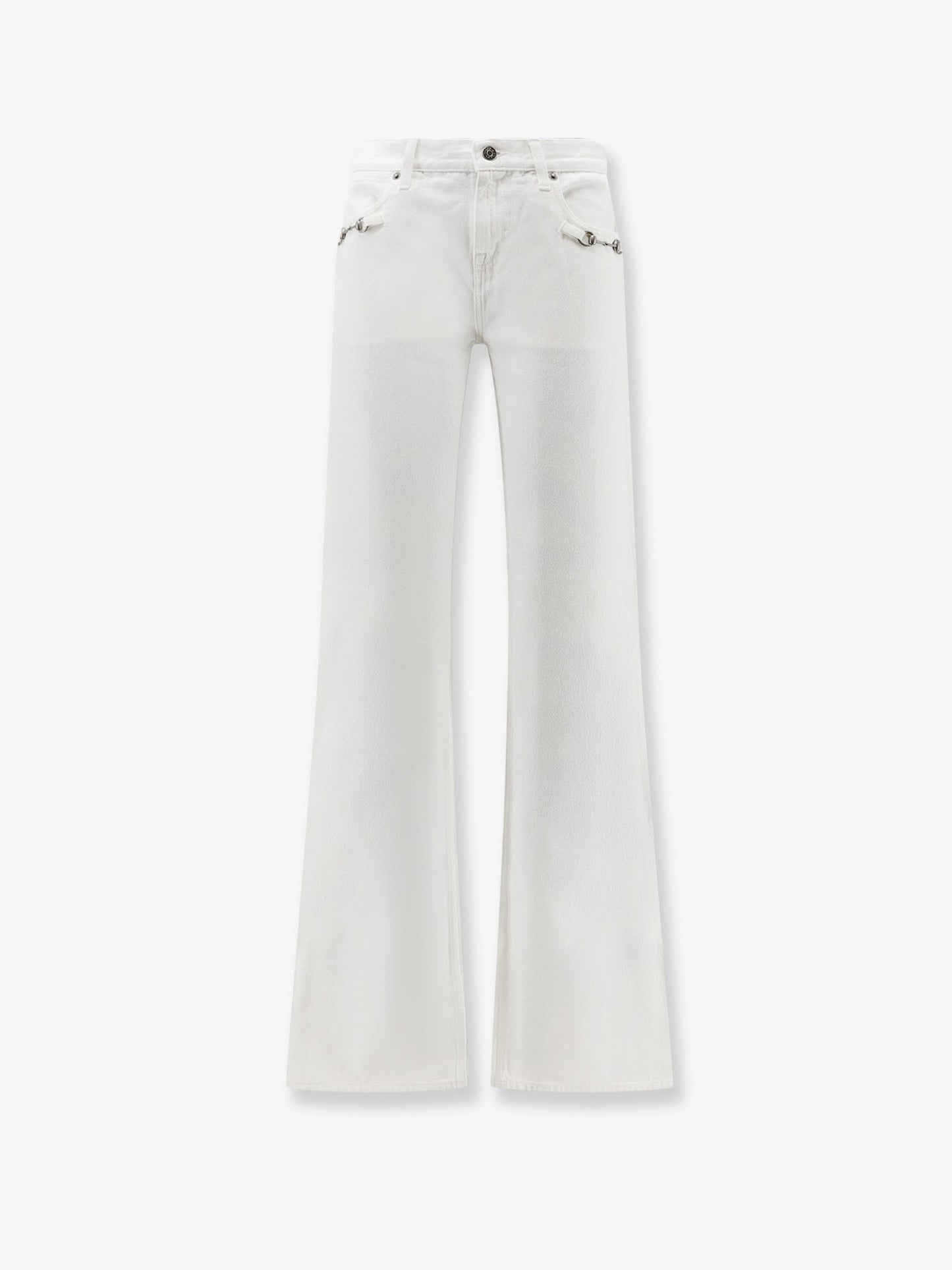 Gucci Women Cotton Denim Trousers With Hook GUCCI