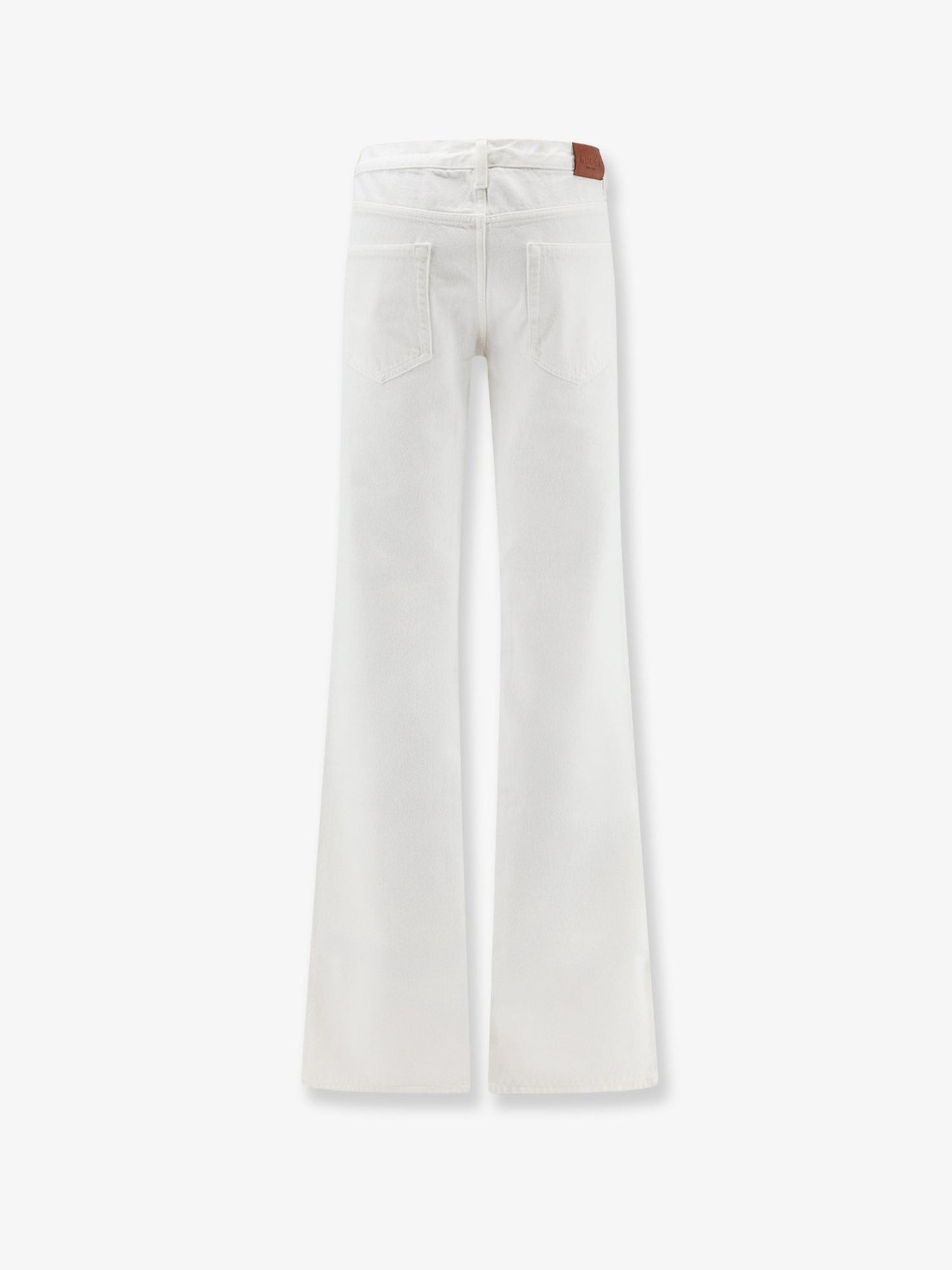 Gucci Women Cotton Denim Trousers With Hook GUCCI