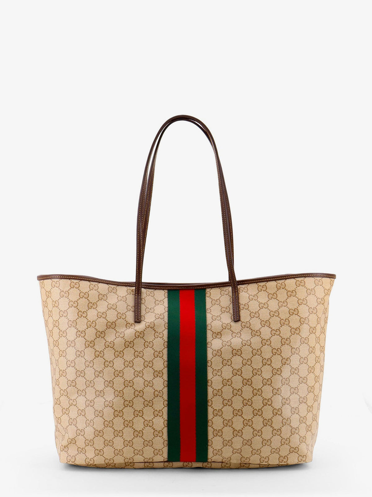 Gucci Women Tribeca Coated Canvas Shopping Bag With Gg Motif GUCCI