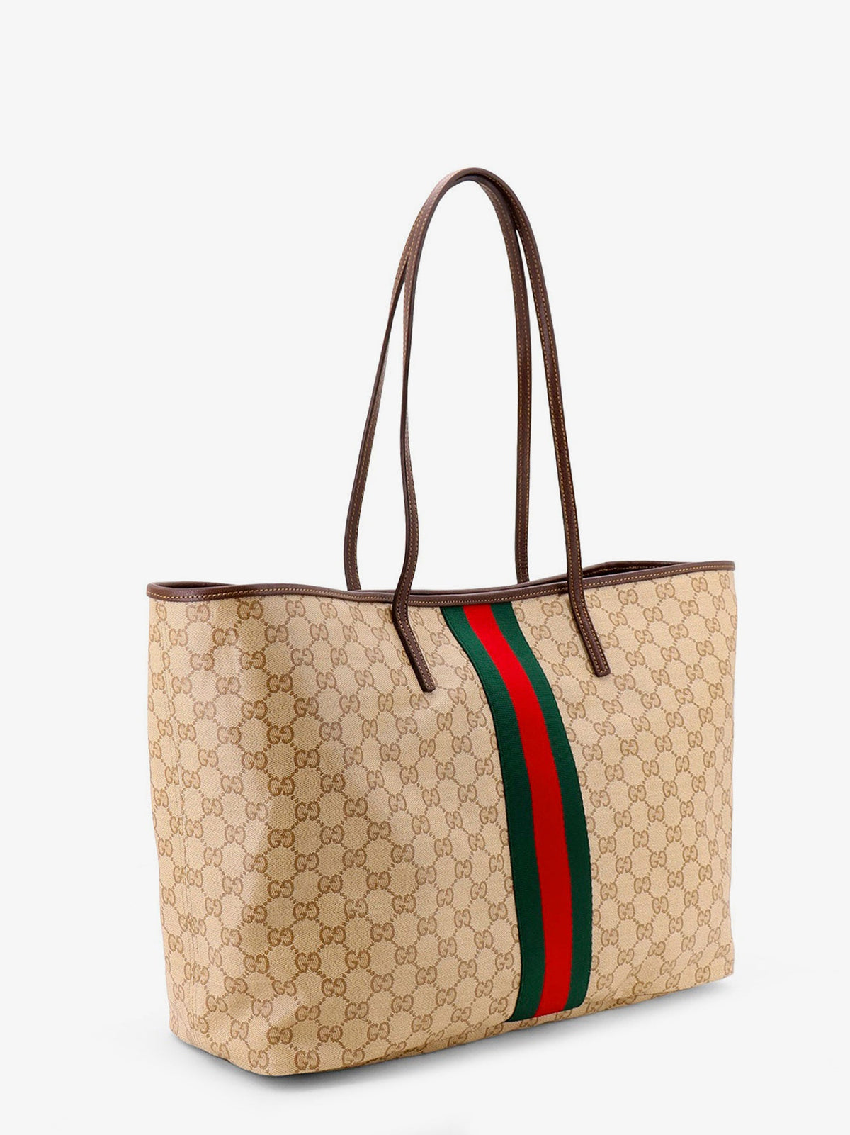 Gucci Women Tribeca Coated Canvas Shopping Bag With Gg Motif GUCCI