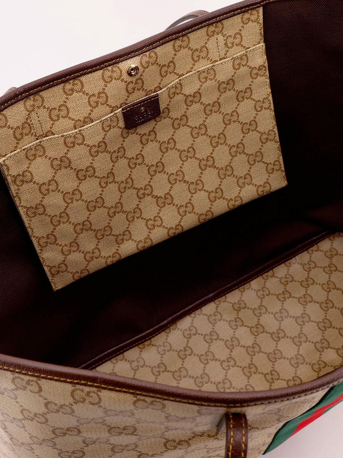 Gucci Women Tribeca Coated Canvas Shopping Bag With Gg Motif GUCCI
