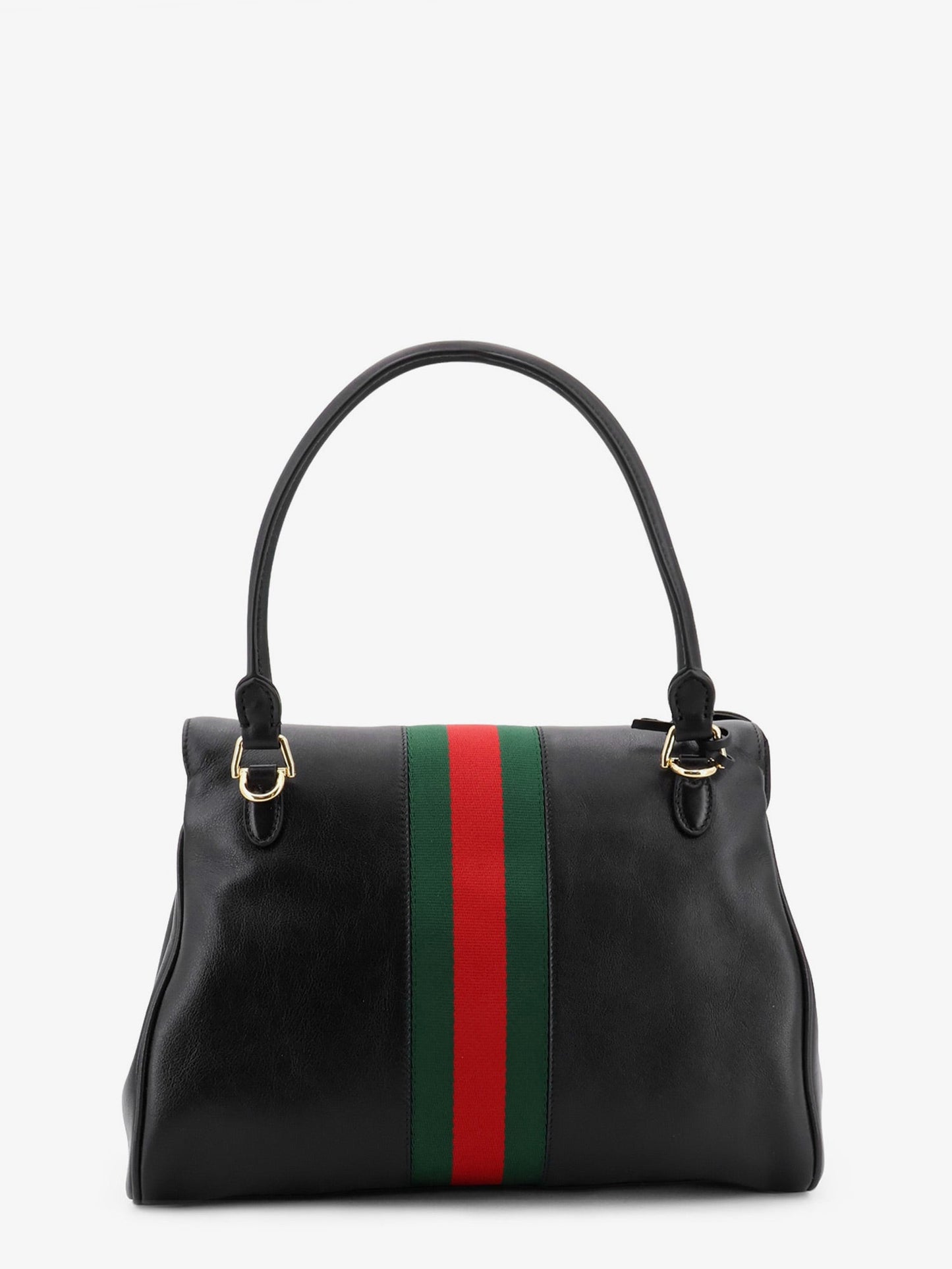 Gucci Women Paparazzo Leather Handbag With Front Web Detail GUCCI