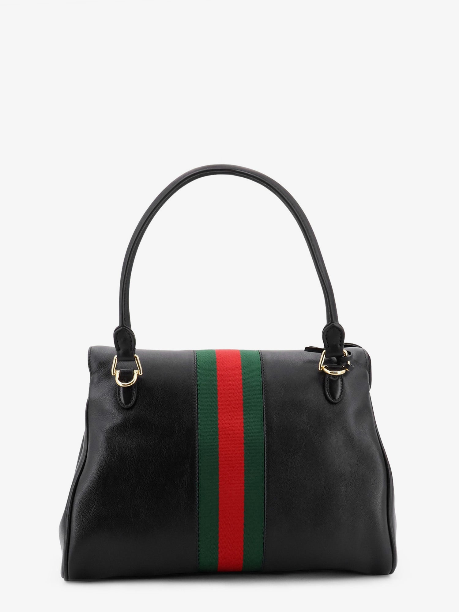 Gucci Women Paparazzo Leather Handbag With Front Web Detail GUCCI