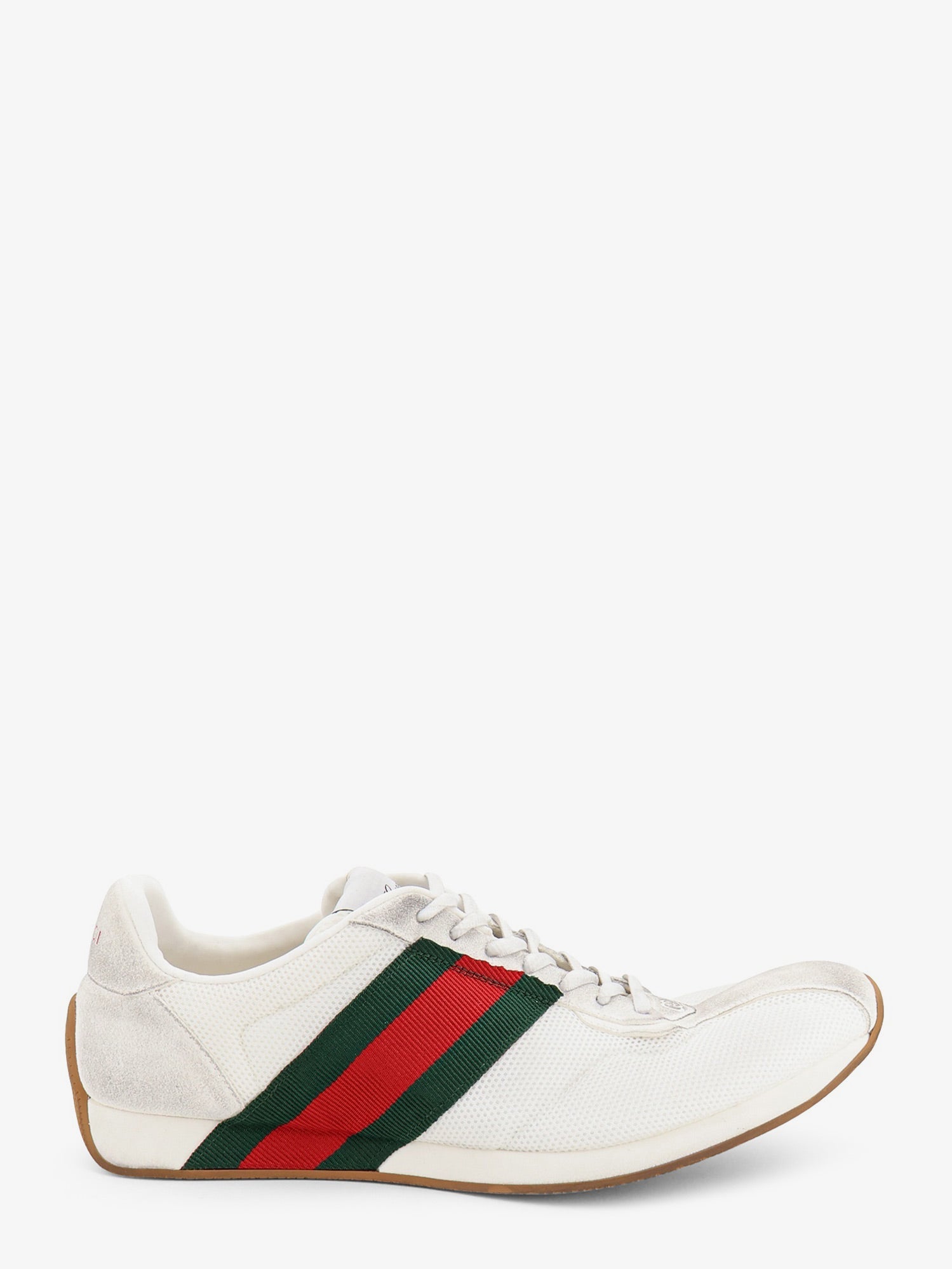 Gucci Men Tempo Mesh And Suede Sneakers With A Vintage Effect GUCCI