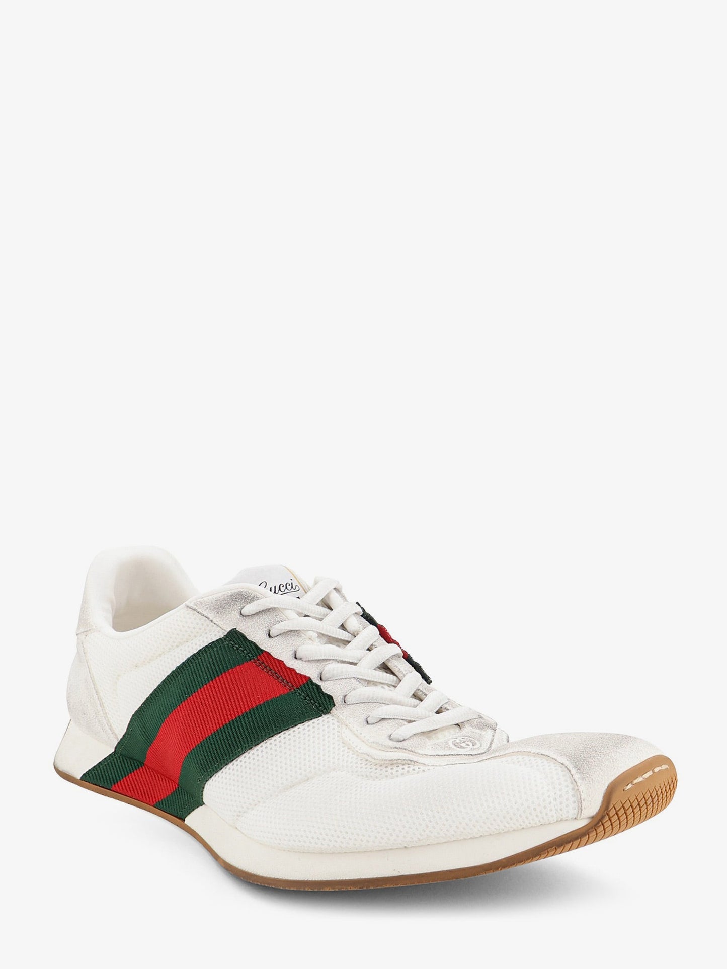 Gucci Men Tempo Mesh And Suede Sneakers With A Vintage Effect GUCCI