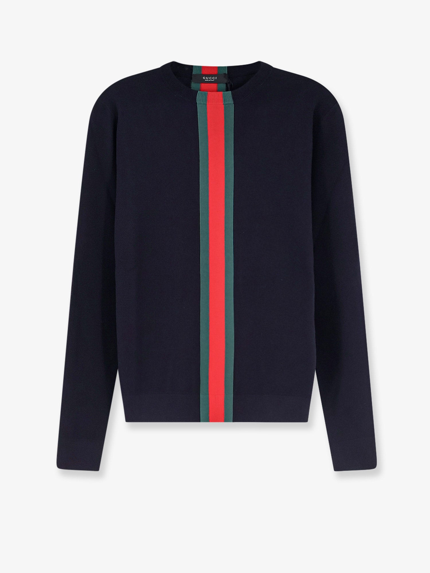 Gucci Men Cotton Sweater With Nastro Web Inlay GUCCI