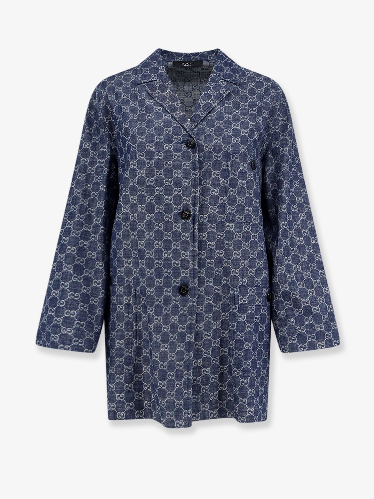 Gucci Women Cotton Shirt With All-Over Gg Motif