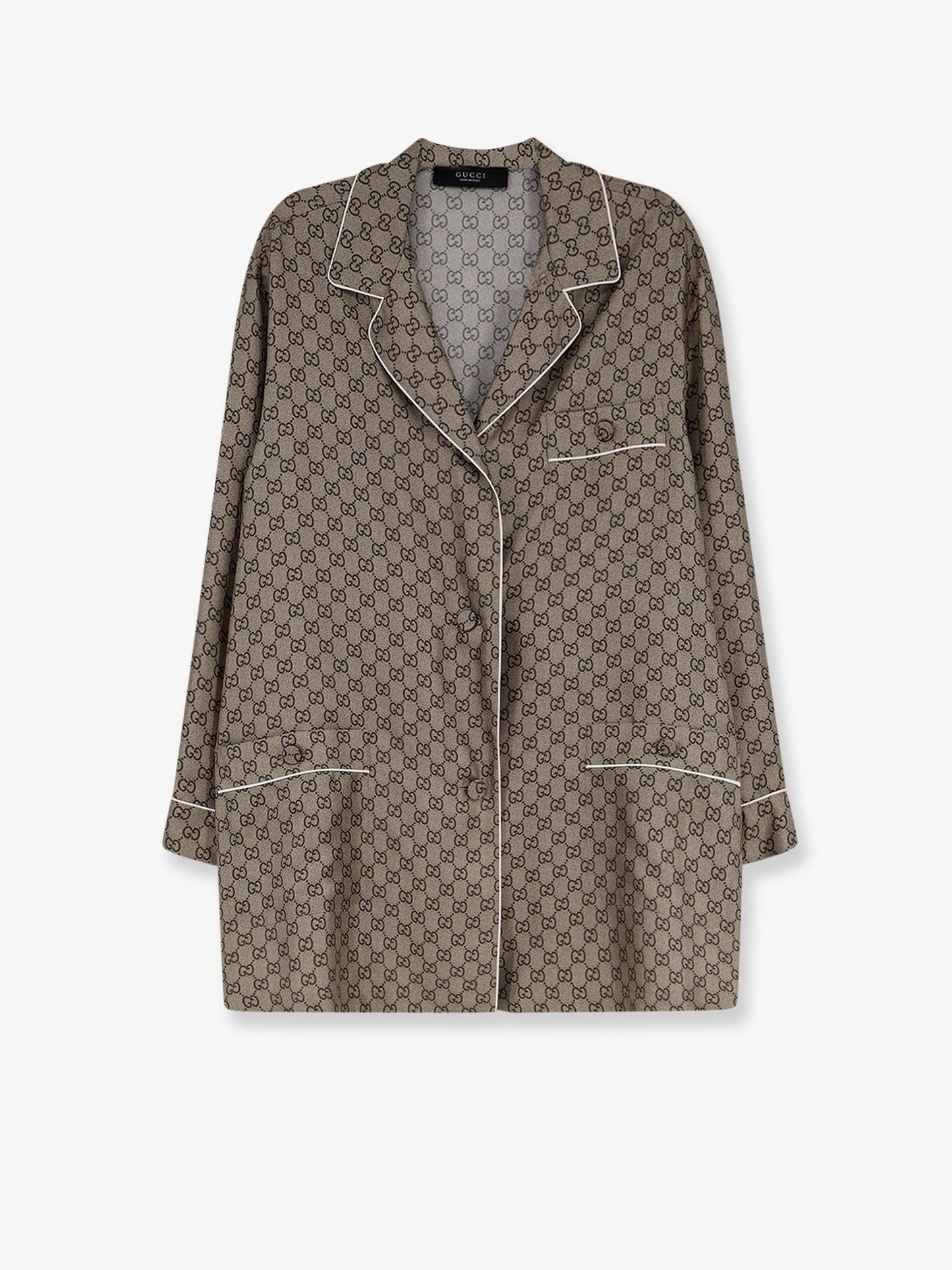 Gucci Women Silk Shirt With Gg Print GUCCI