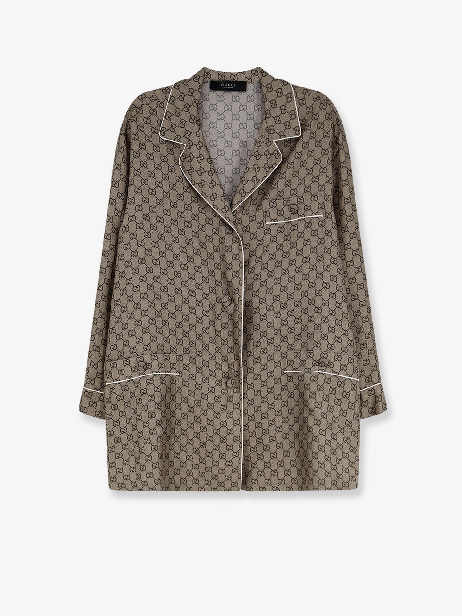 Gucci Women Silk Shirt With Gg Print GUCCI