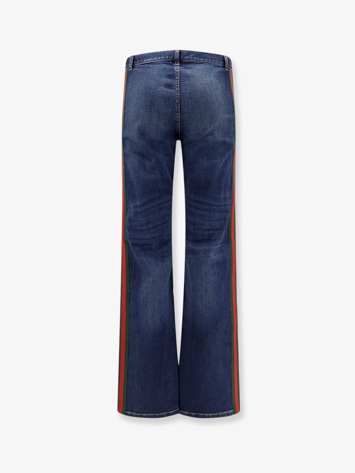 Gucci Men Blue Denim Jeans With Nastro Web Profiles GUCCI