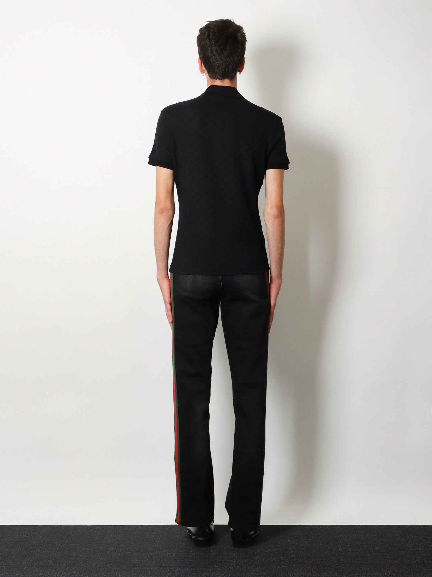 Gucci Men Blue Denim Jeans With Nastro Web Profiles GUCCI