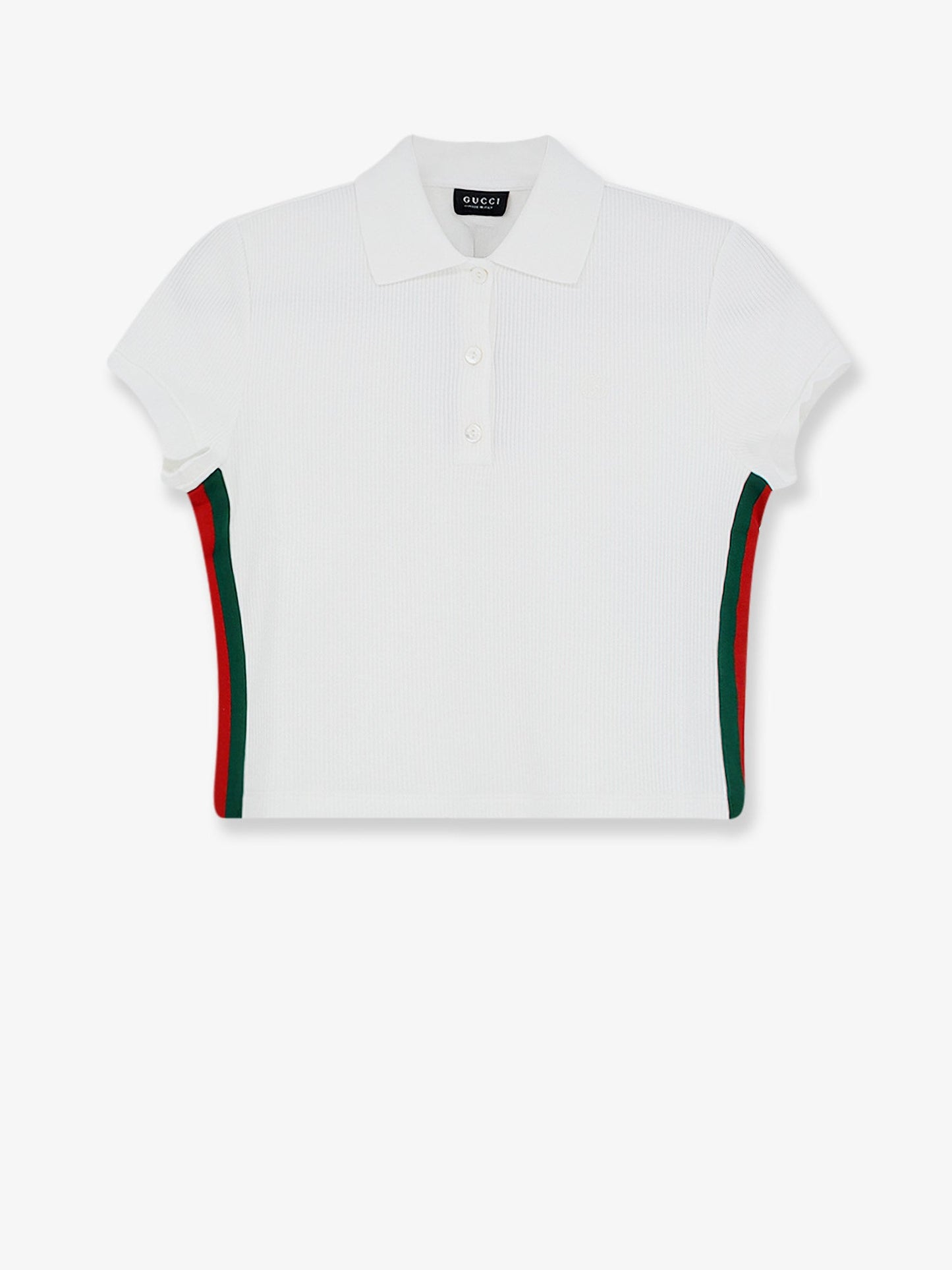 Gucci Women Ribbed Cotton Jersey Polo Shirt GUCCI