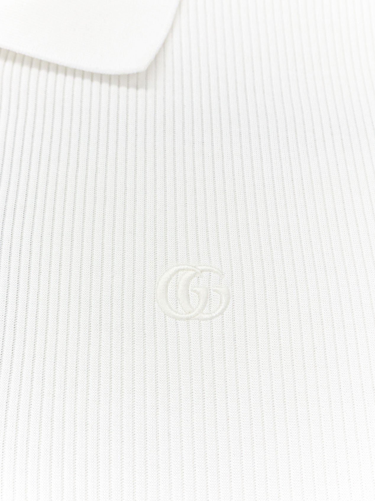 Gucci Women Ribbed Cotton Jersey Polo Shirt GUCCI