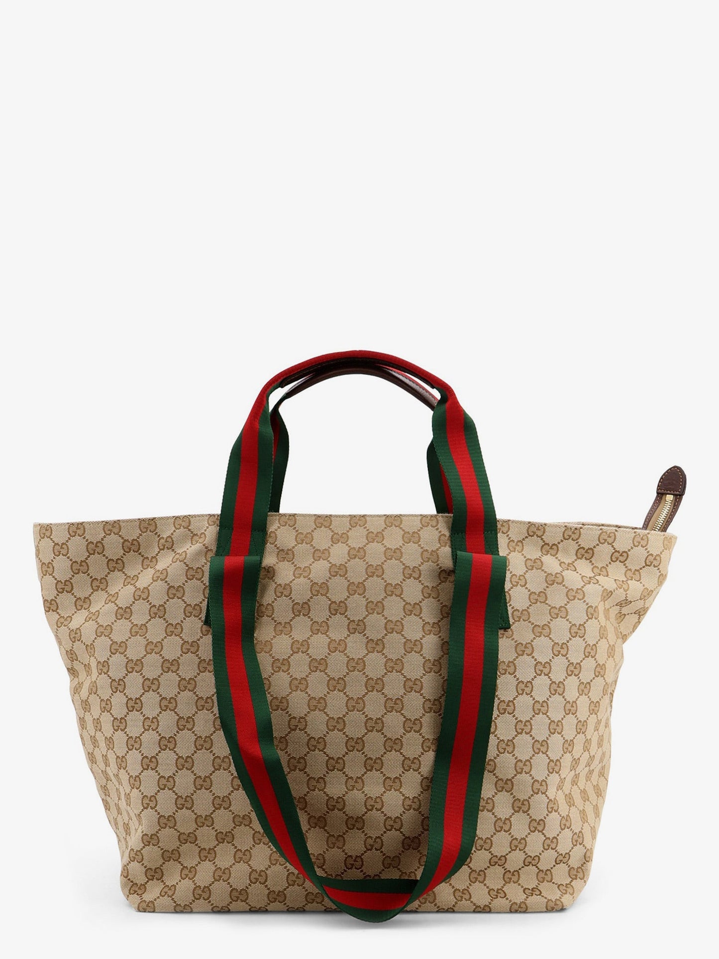 Gucci Men Gg Fabric Shopping Bag With Nastro Web Handle Detail GUCCI