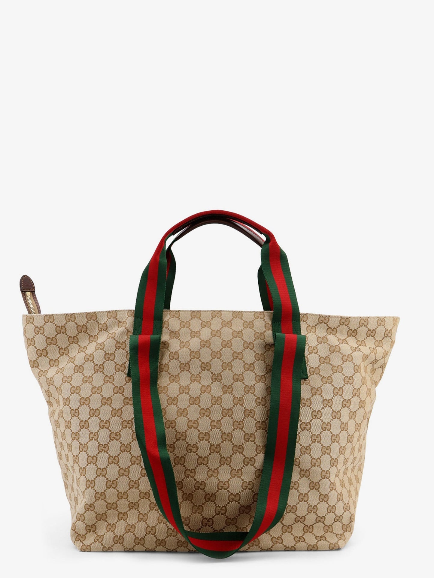 Gucci Men Gg Fabric Shopping Bag With Nastro Web Handle Detail GUCCI