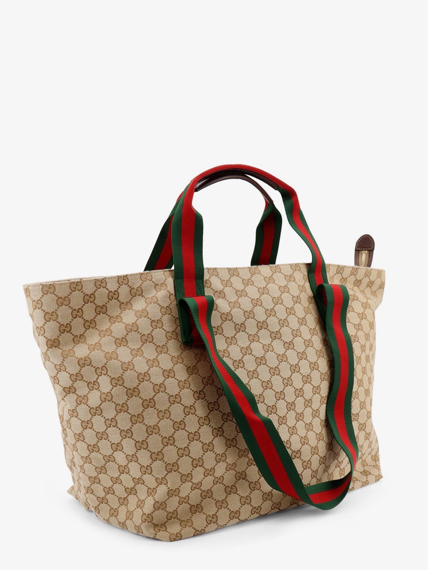 Gucci Men Gg Fabric Shopping Bag With Nastro Web Handle Detail GUCCI