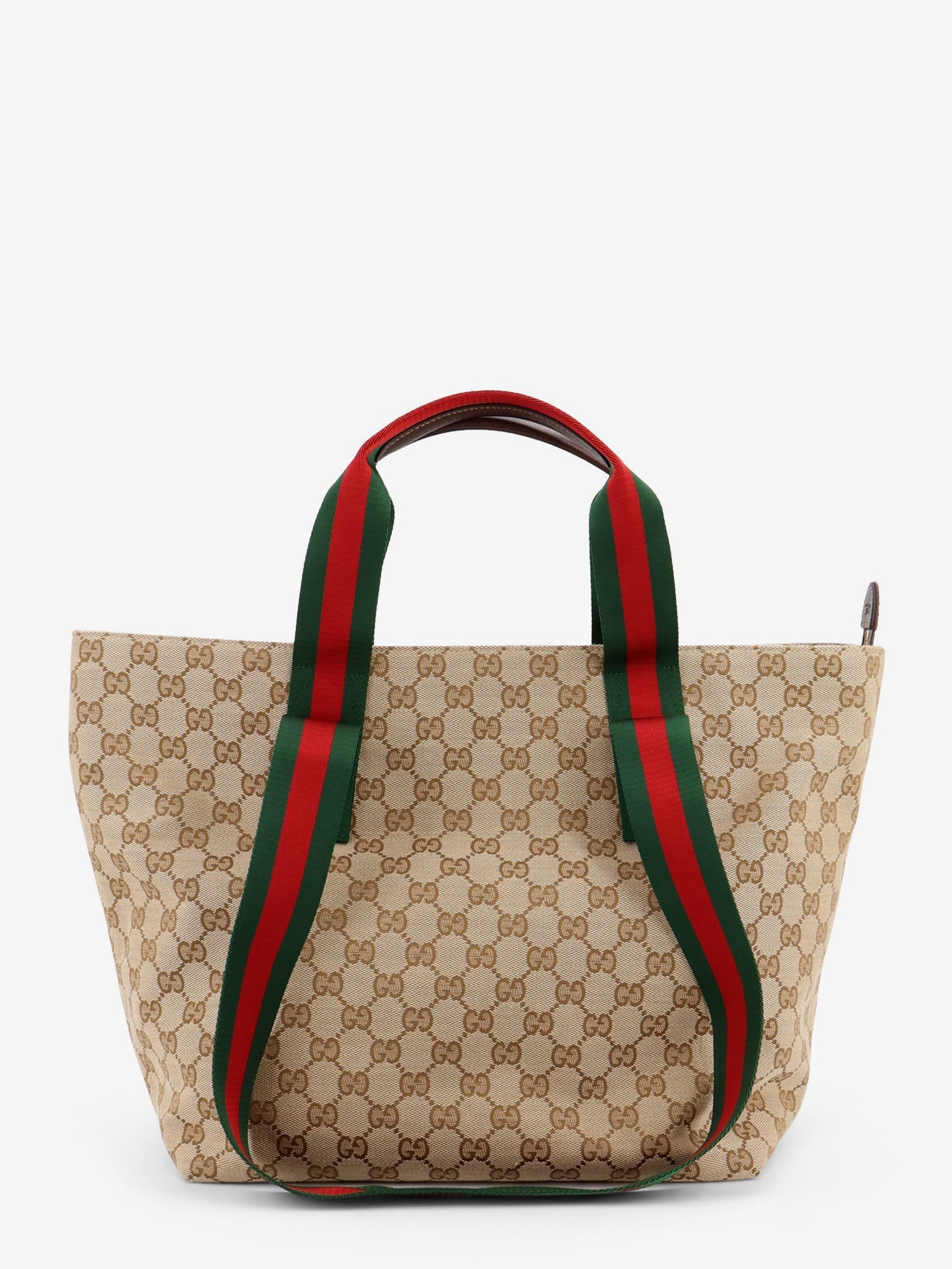 Gucci Men Gg Fabric Shopping Bag With Nastro Web Handles GUCCI