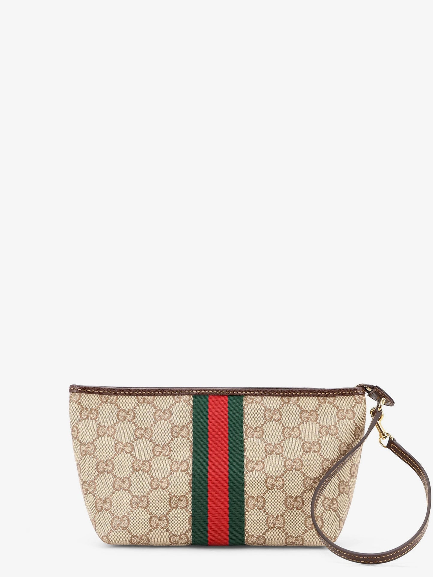 Gucci Women Gg Fabric Clutch With Nastro Web On The Front GUCCI