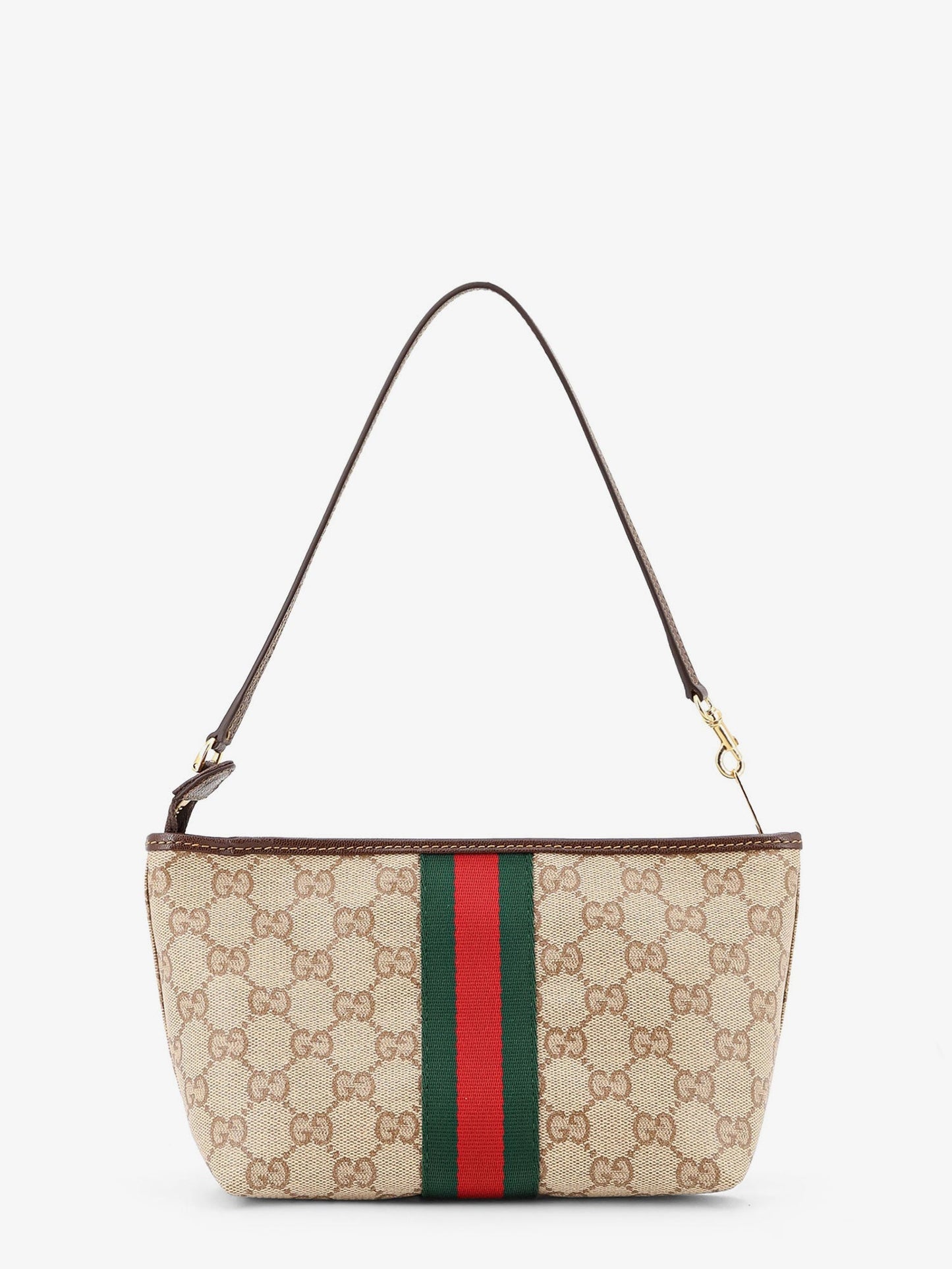 Gucci Women Gg Fabric Clutch With Nastro Web On The Front GUCCI
